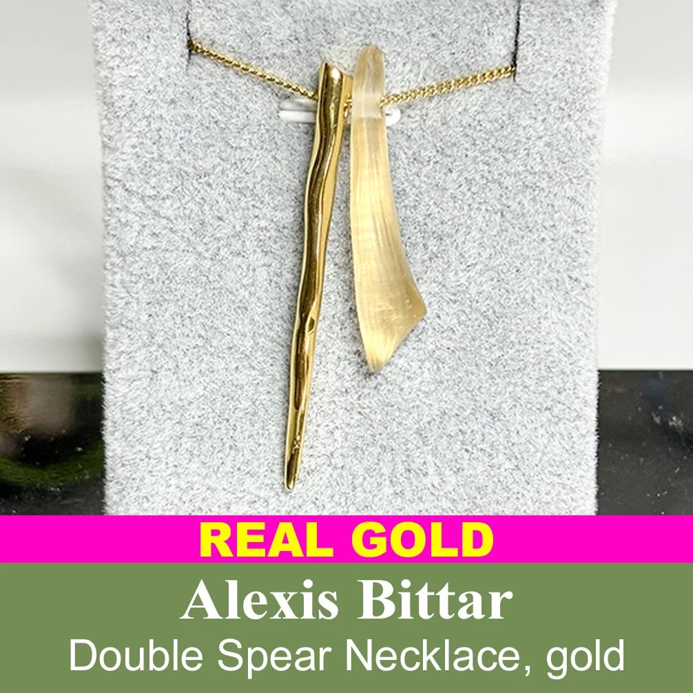 Alexis Bittar double spear necklace, gold