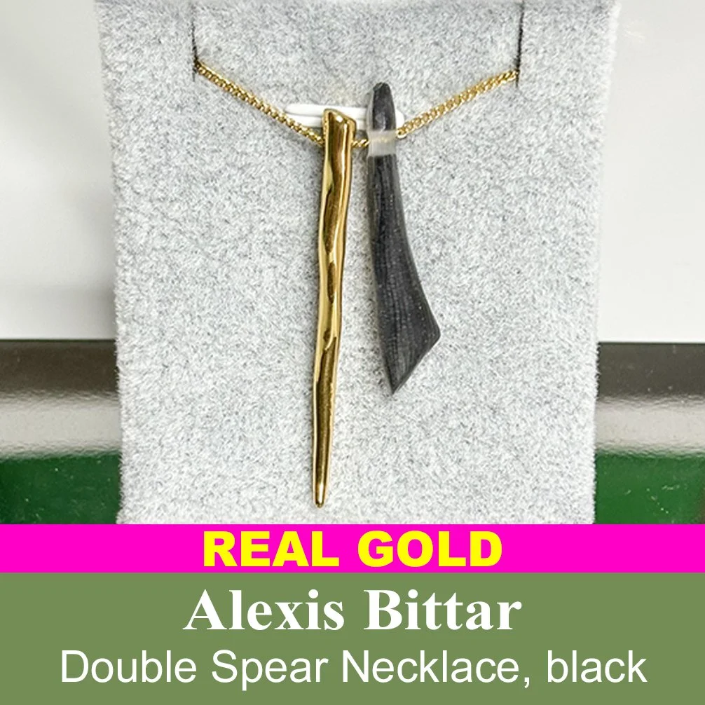 Alexis Bittar double spear necklace, black