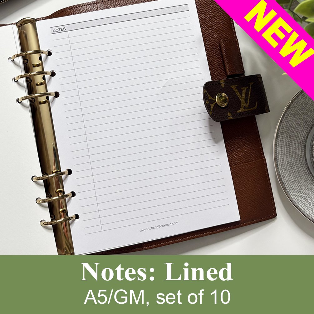 Notes lined, A5, set of 10