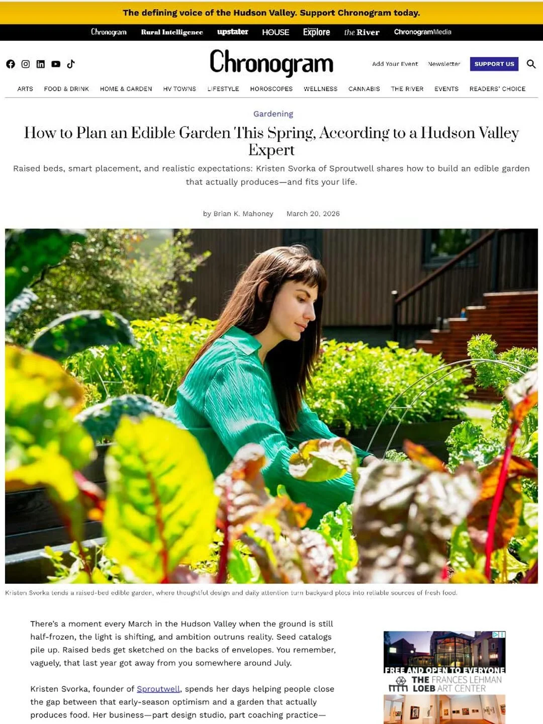 Excited to have Sproutwell featured in Chronogram Magazine in a piece on edible garden design in the Hudson Valley!

The article focuses on how much of a garden&rsquo;s success is shaped before anything is even planted - from how sunlight actually mo