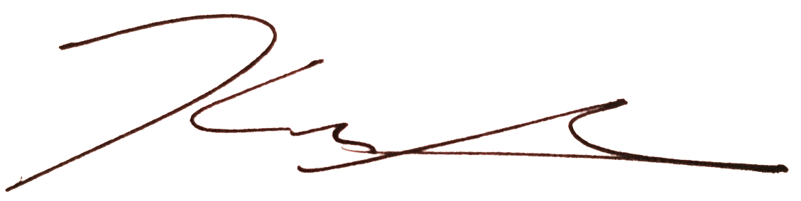 A stylized signature or cursive writing in brown color on a transparent background.