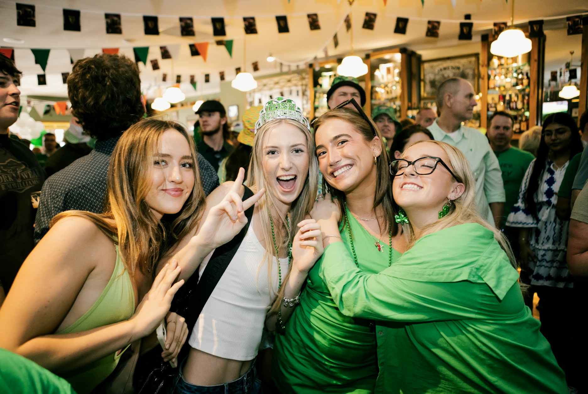 Girls in green on st patricks day