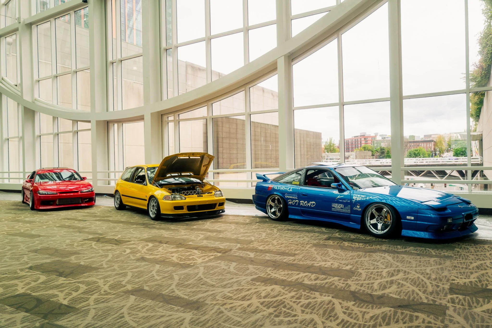  Brandon and Austin sandwich a Honda Civic  EG with their Nissans. 