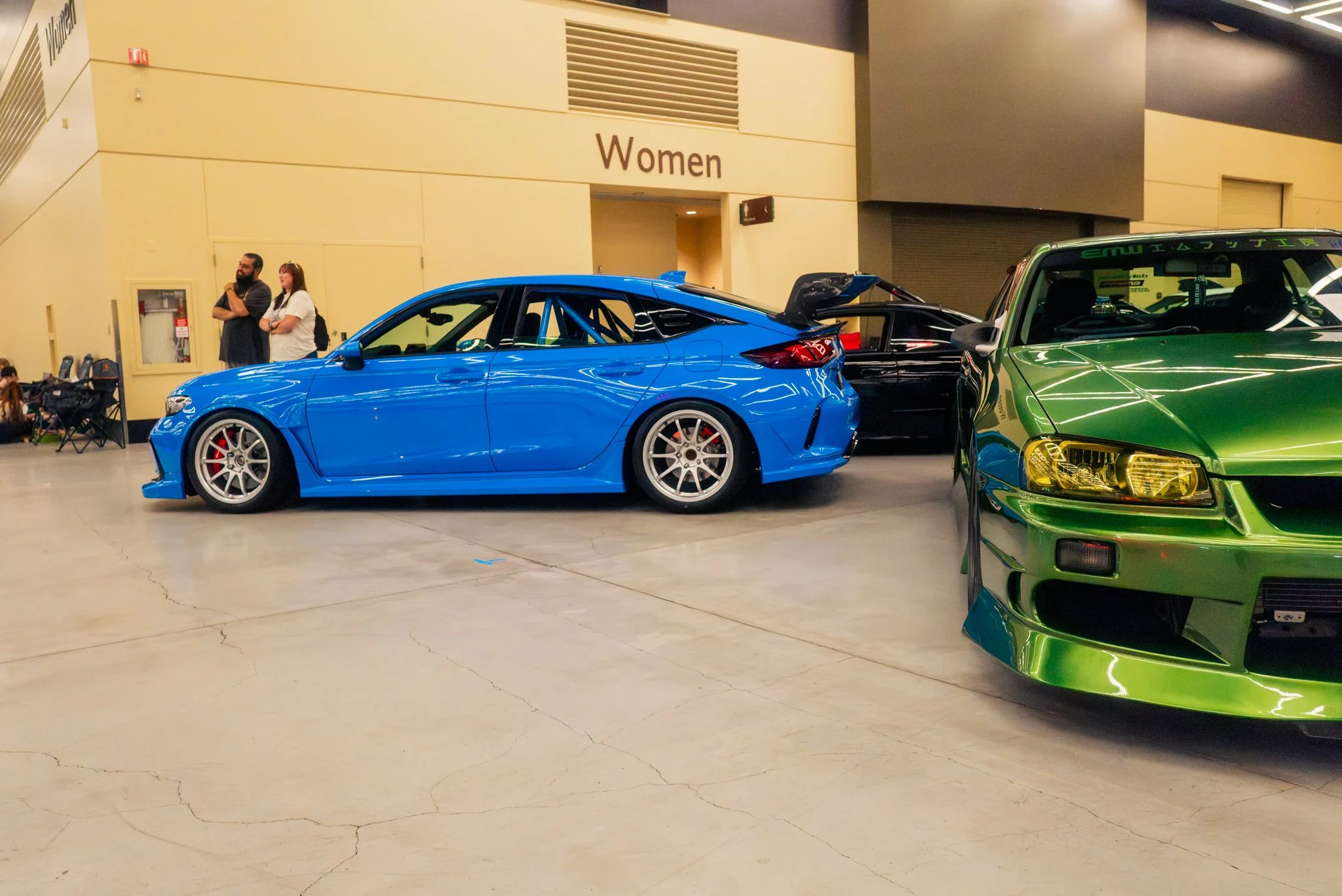  Jose brought his Boost Blue Honda Civic Type R FL5. Mugen kit, Cleib Rear Wing, Volk Racing CE28s. 