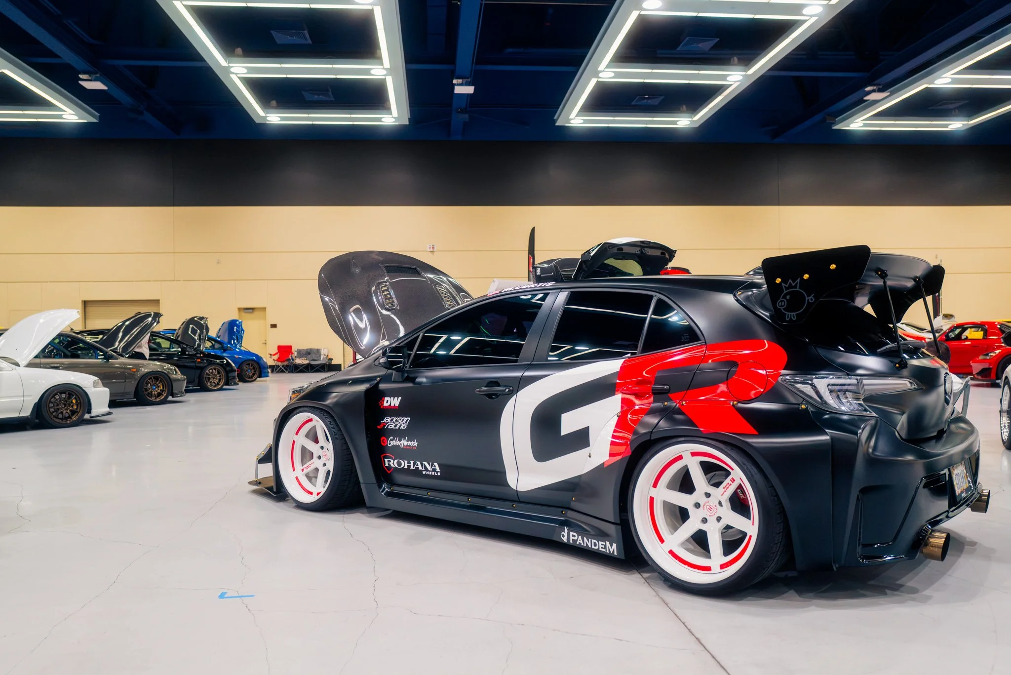  This GR Corolla with Pandem Rocket Bunny kit on Rohana wheels looked pretty nuts. 