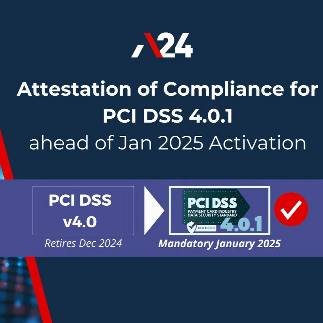📢 A24 Achieves PCI DSS 4.0.1 Certification, Demonstrating Commitment to Data Security and HSM best practice.
A24 is pleased to announce achievement of re-certification based on the current PCI DSS version 4.0.1 for its #HSMaaS. This latest certific