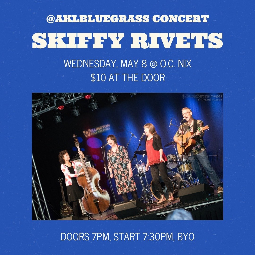 On the spectrum between herbal tea and triple expresso the Skiffy Rivets rate as a 7 or 8 &ndash; tasty and exciting but not damaging to your health. At least not in the short term...

Back at the Auckland Bluegrass Club in May the core trio of Pete 