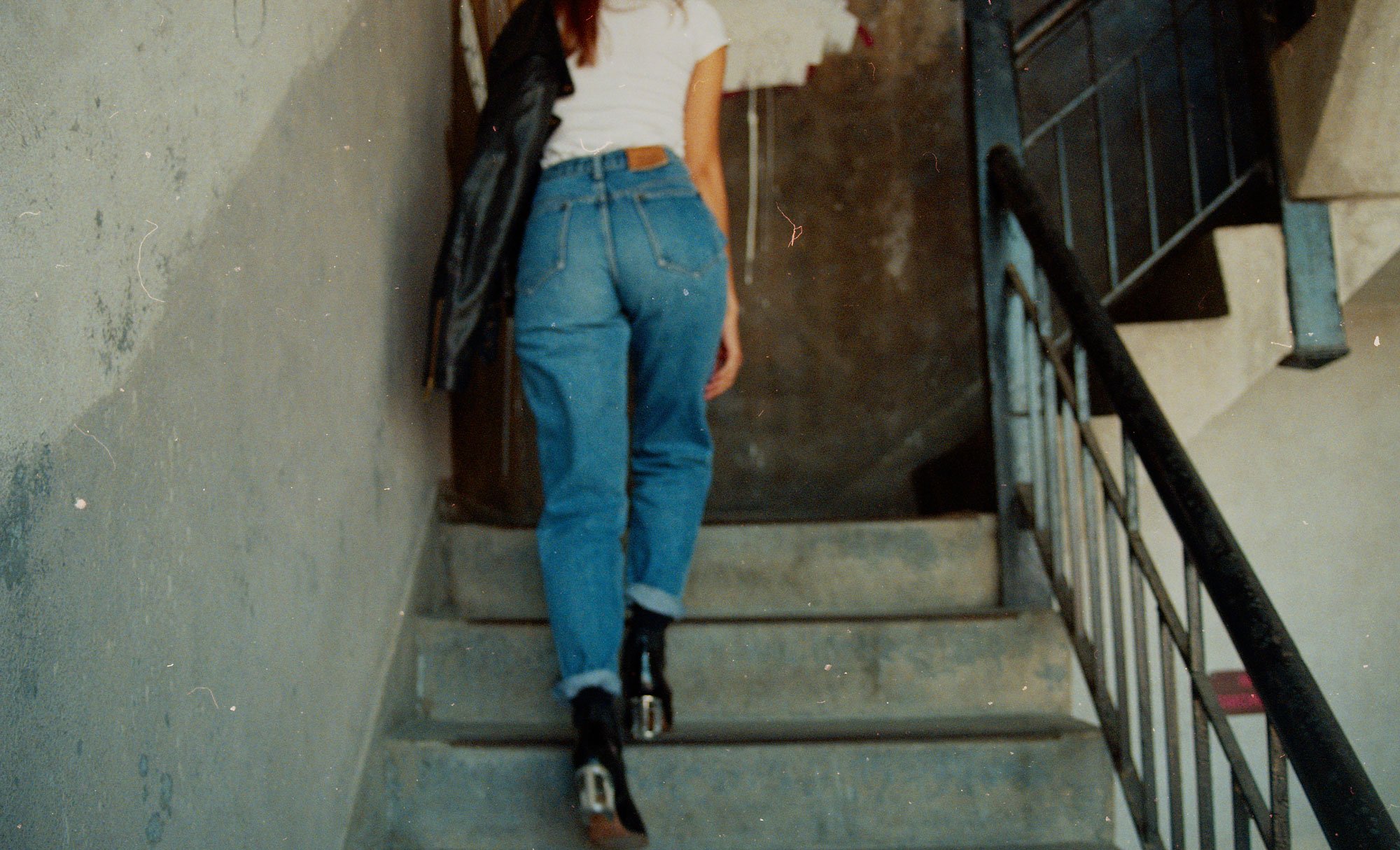 ennis 35mm film photography - janelle kroll brooklyn new york rustic industrial outsider album cover shoot denim white tshirt artist musician 2016-15.jpg