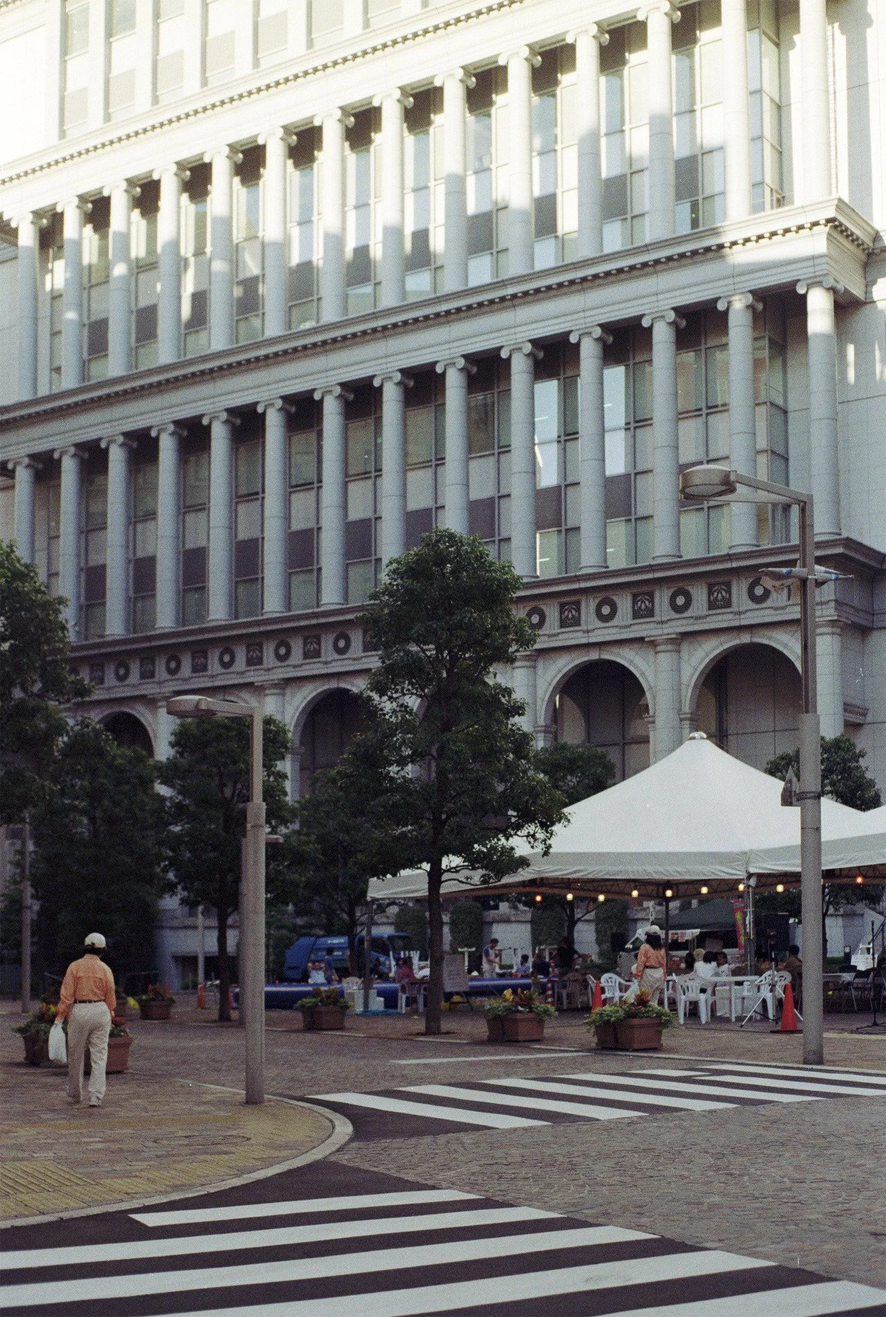 tall building with white columns * ennis 35mm film photography japan street 2012
