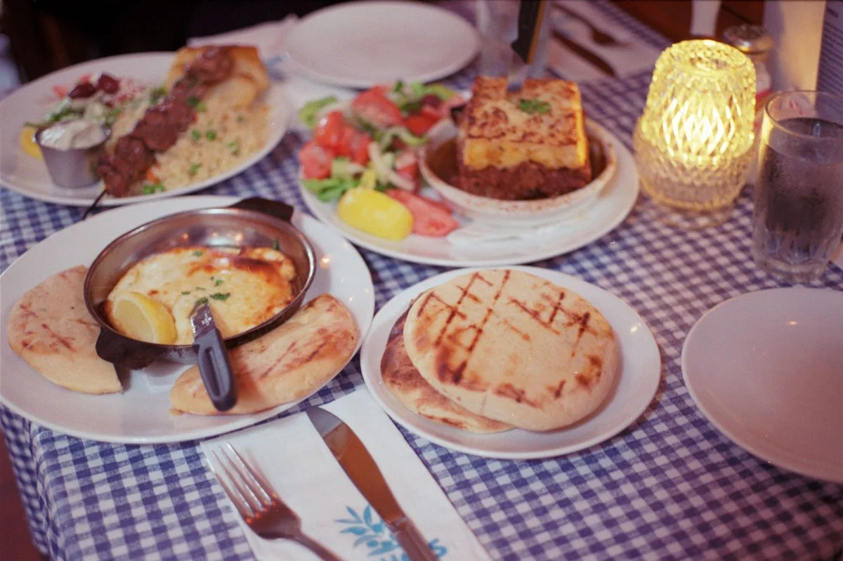 ennis 35mm film photography greek food blue checkered table cloth vancouver.jpg