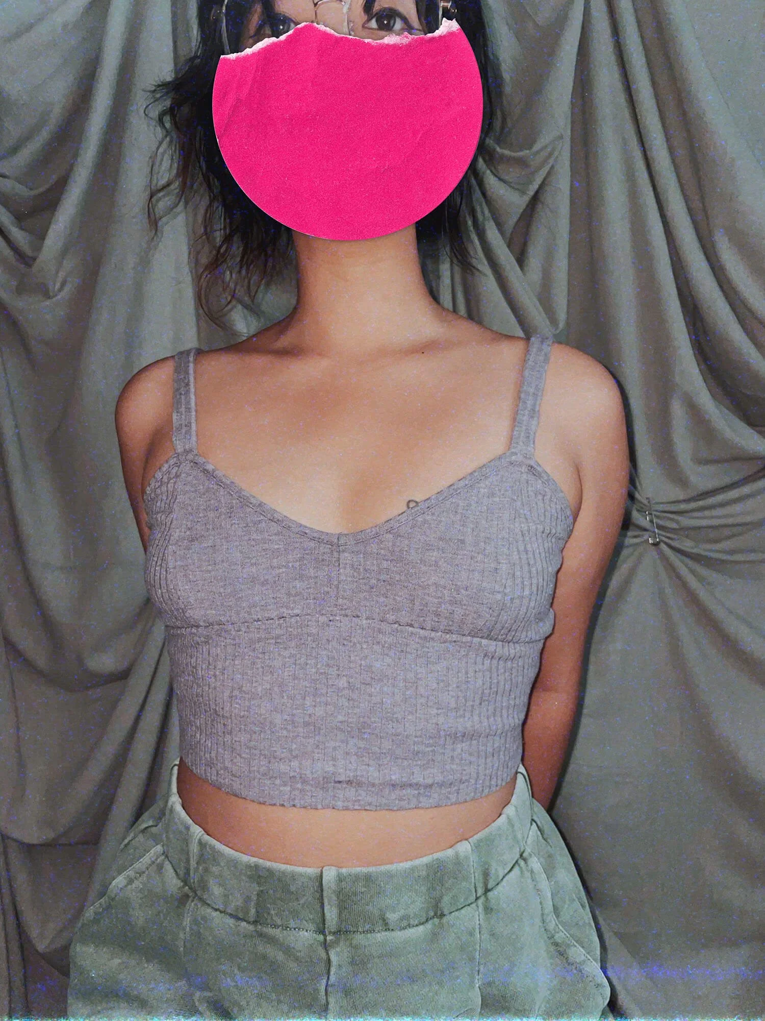 4 Faded Lilac Tank - womens small crop top tank top stretchy cotton ribbed  - ennis process artist ego death estate sale fashion style consignment thrifting.jpg