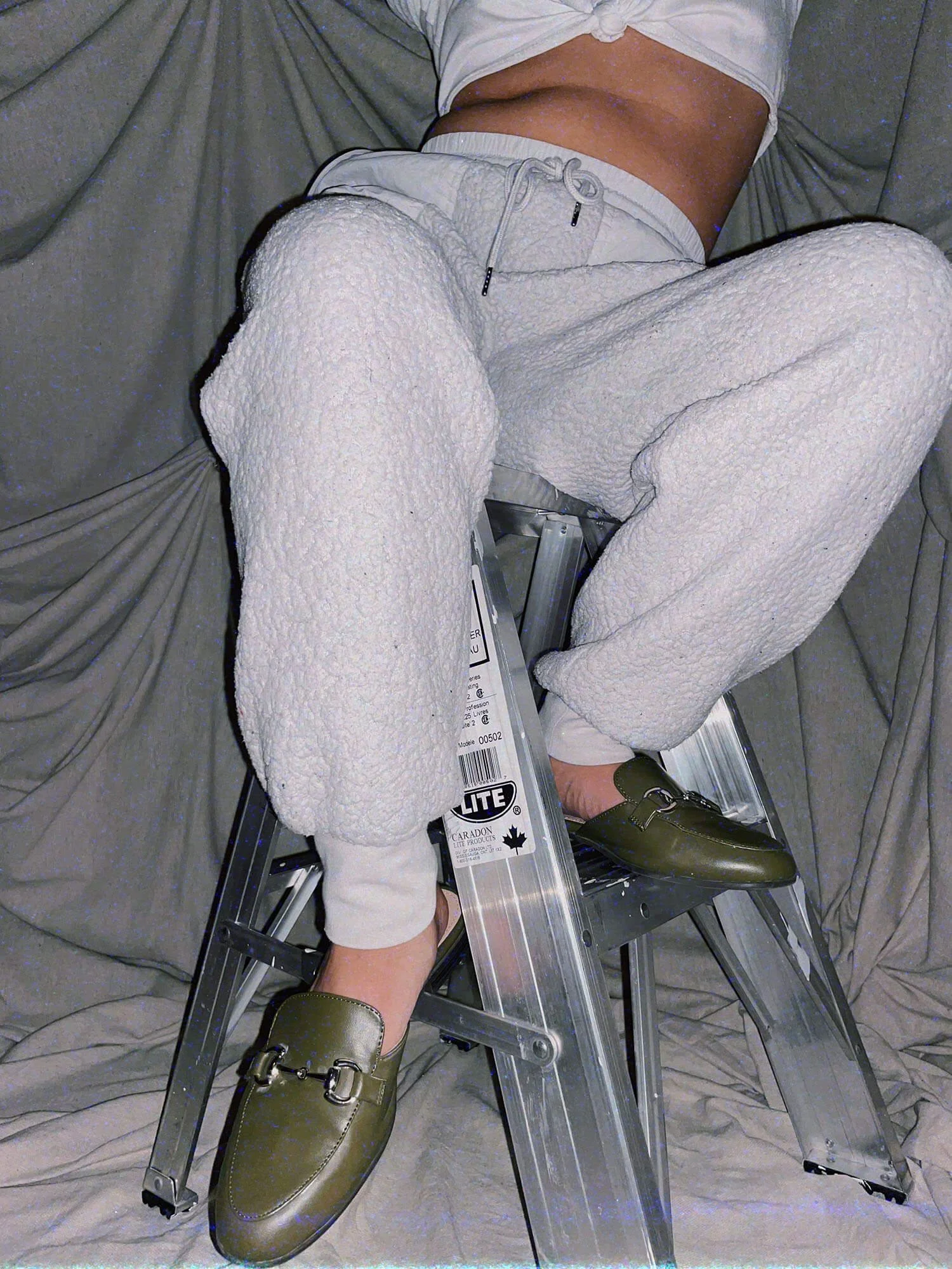 1 baa baa pants - puffy white winter pants big pockets cuffs sheep - ennis process artist ego death estate sale fashion style consignment thrifting.jpg