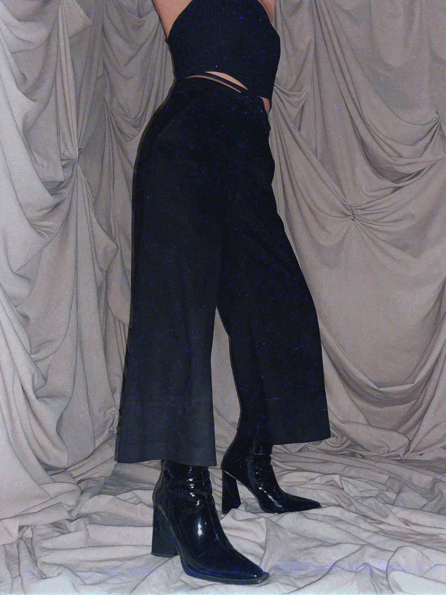 3 Suede Culottes - black suede capri pants boxy - ennis process artist ego death estate sale fashion style consignment thrifting.jpg