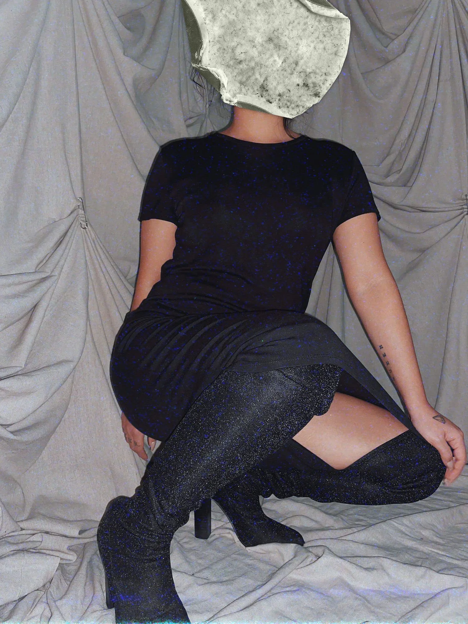 6 Midi Tshirt Dress - black tshirt mid length dress womens small casual midi - ennis process artist ego death estate sale fashion style consignment thrifting.jpg