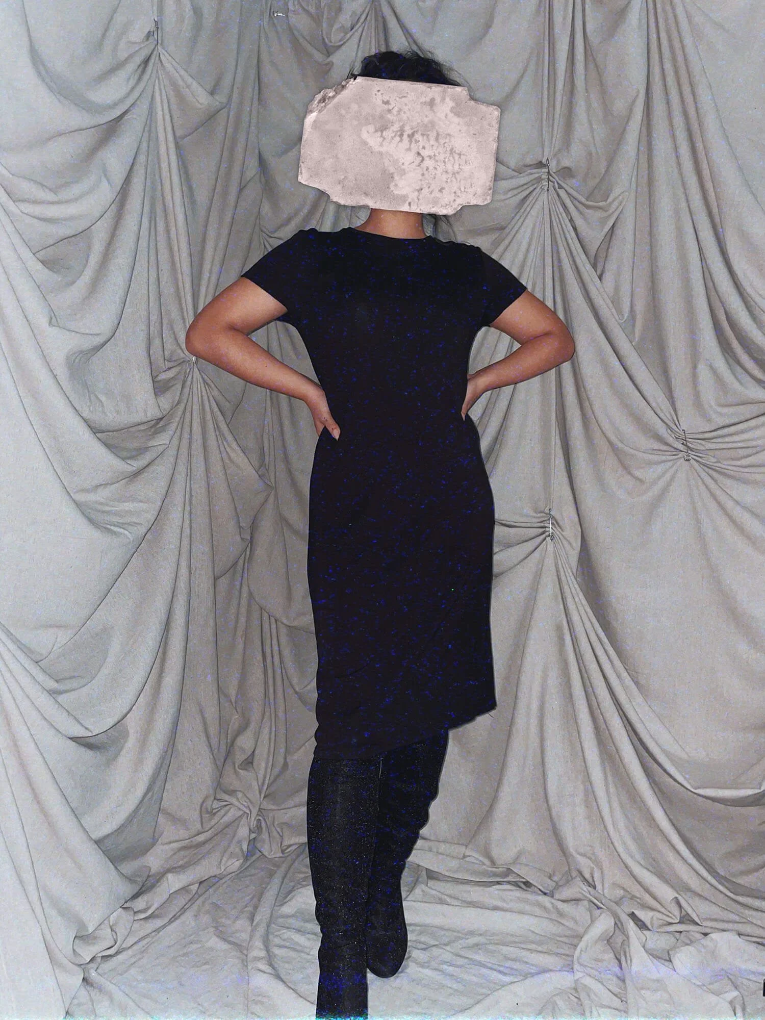 5 Midi Tshirt Dress - black tshirt mid length dress womens small casual midi - ennis process artist ego death estate sale fashion style consignment thrifting.jpg