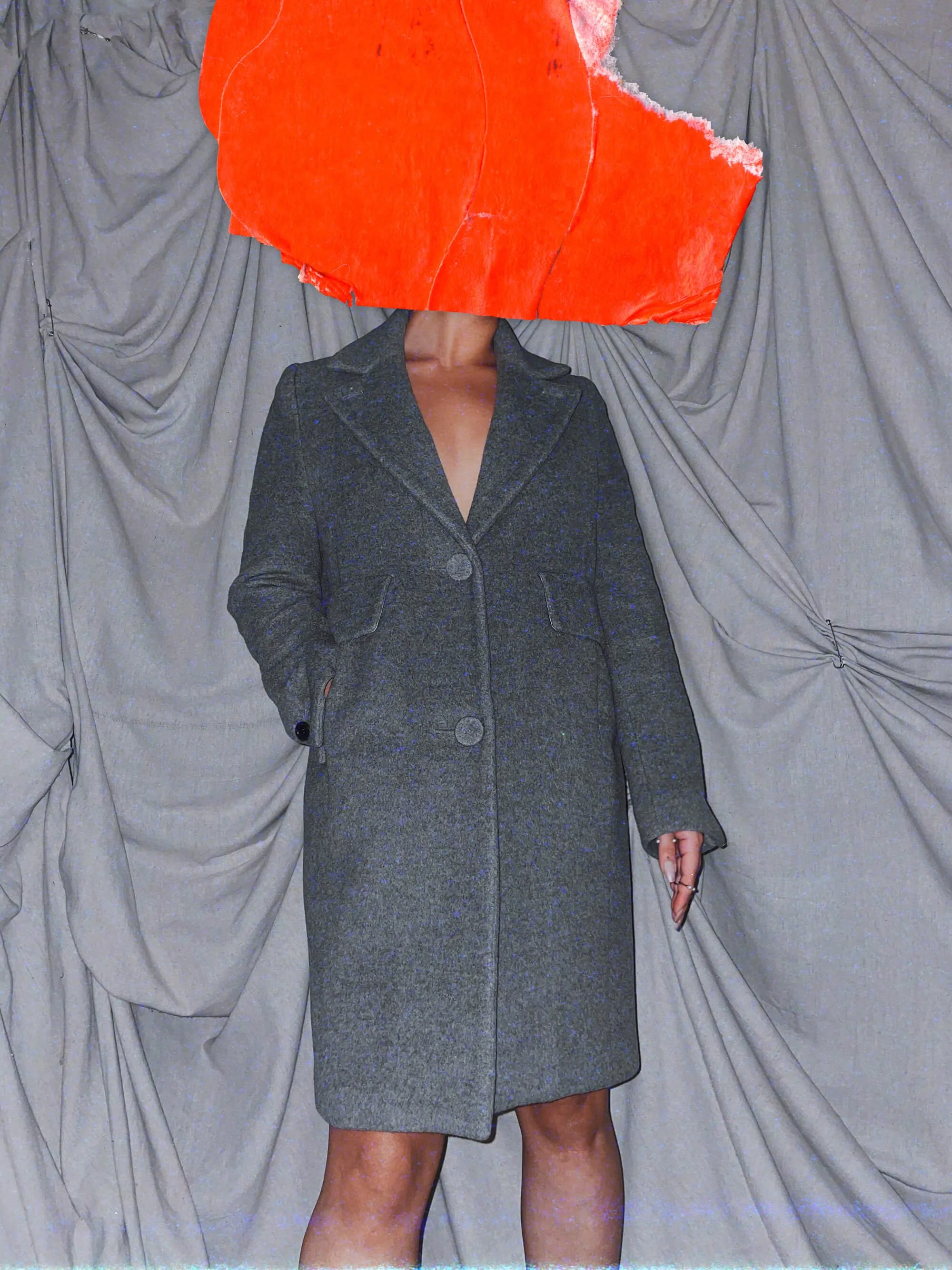 5 Special Memory in Seoul with Mom Wool Coat - grey gray womens tailored outwear midi mid wool coat boxy box cut - ennis process artist ego death estate sale fashion style consignment thrifting.jpg