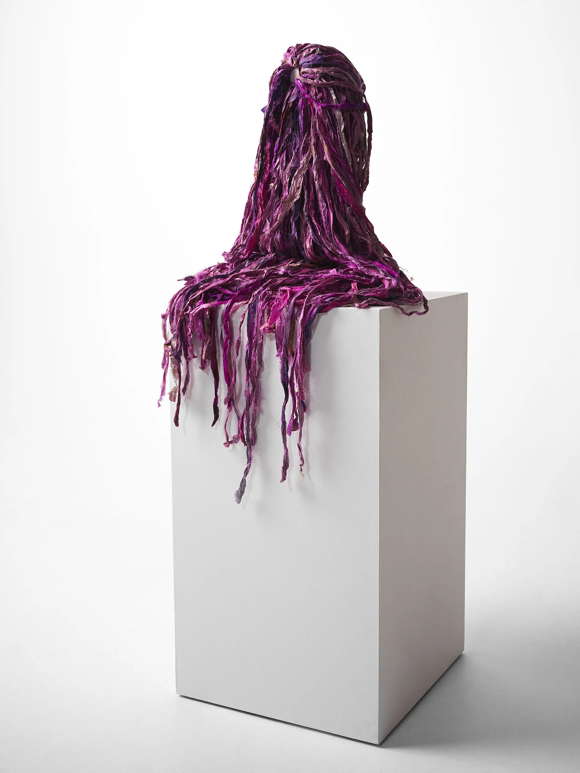 The Elementals - Air.
Recycled sari silk, wool, cotton thread, pallet wrap, reclaimed timber. 
H 60cm