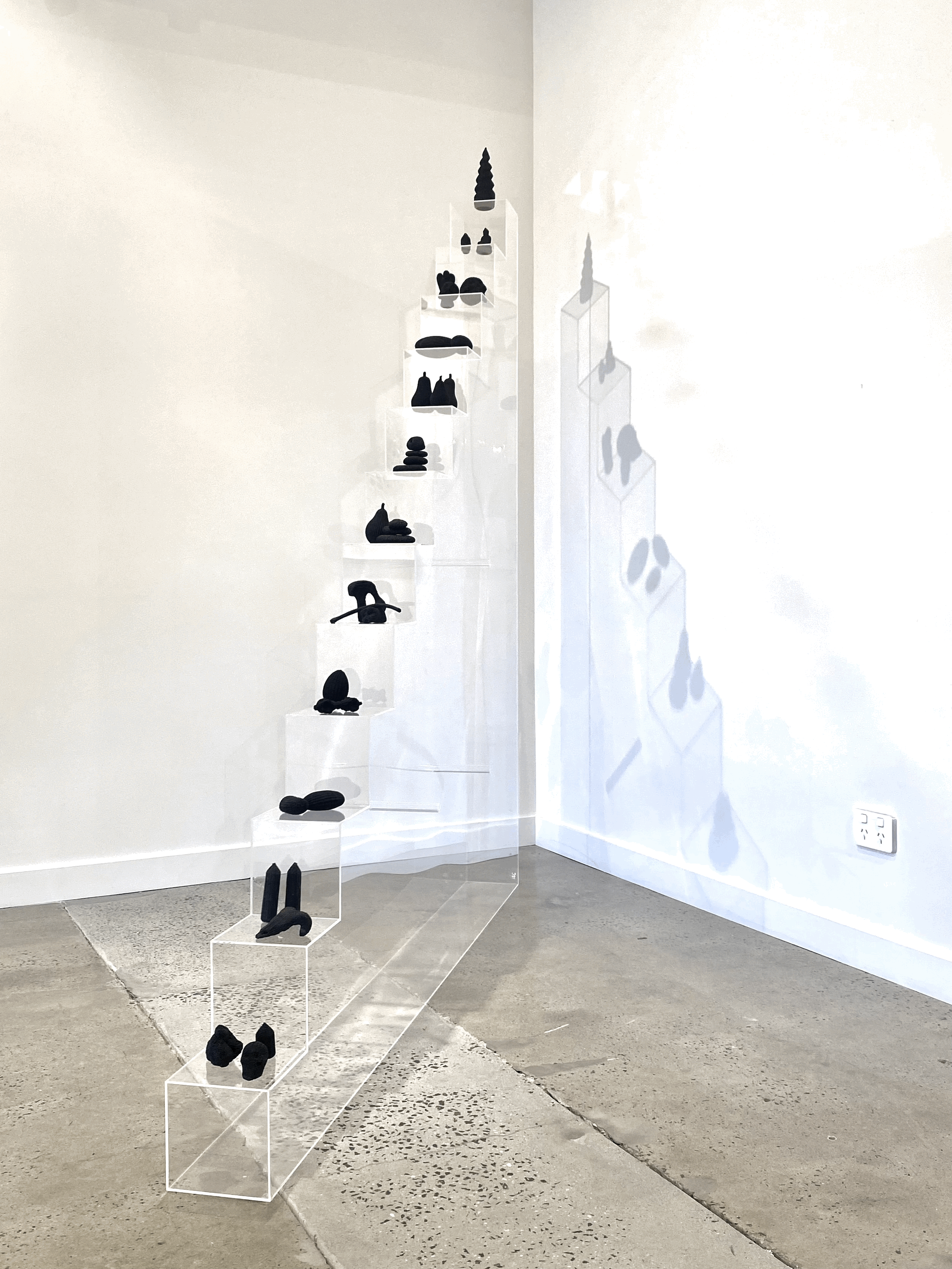 Shrine of Edification - (2nd iteration) - mixed media, cotton thread, bees wax, acrylic - 180cm x 12cm x 180cm - 2021 - SOLD