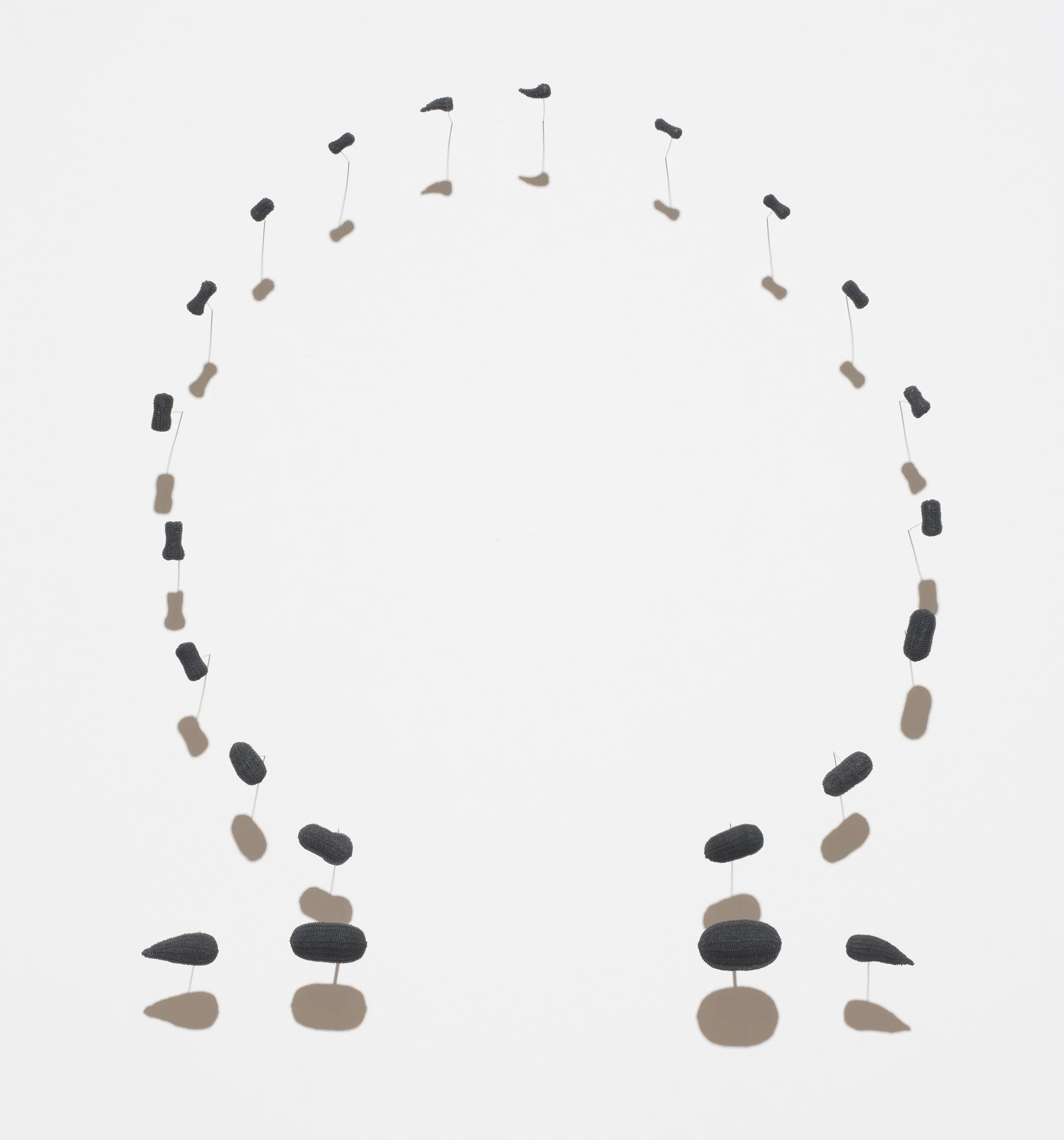 Omega (installation) - bone, cotton thread,  beeswax - wire pins - 100 x 100cm - 2020 - SOLD