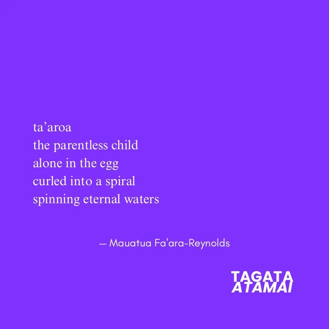 Excerpt from &lsquo;Where space and time collapse and kiss&rsquo; by Mauatua Fa&rsquo;ara-Reynolds @mauatua 🌀 Poem featured in Moana: Voices of Our Ocean 🌊✨📘

Moana: Voices of Our Ocean is a collection of poems that was written for and by the desc