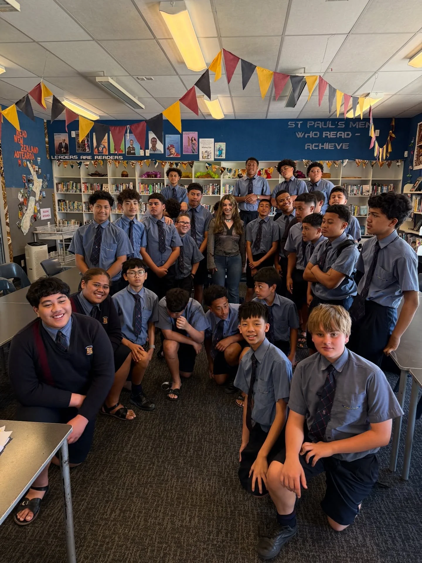One of the highlights of my year was writing poetry with these students at @stpaulscollegeauckland 💜💜💜 We had so many laughs while creating together!! It was an honour to speak to a room full of curious young minds about what is possible through o