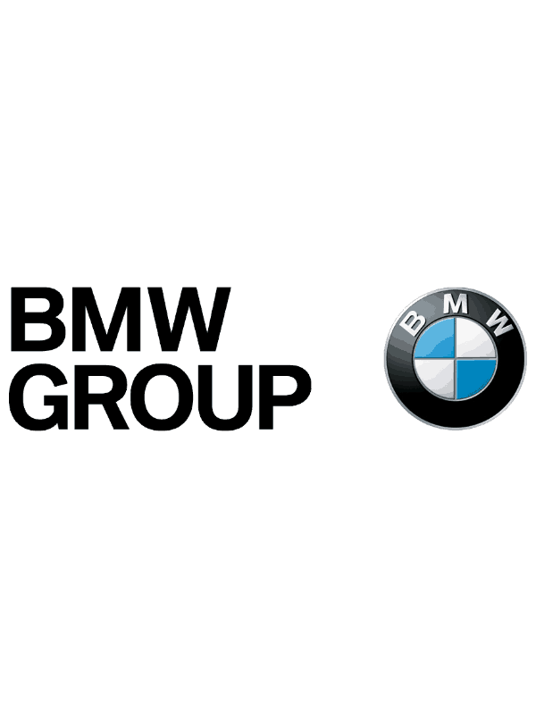 BMW Group logo and text on a gray background.