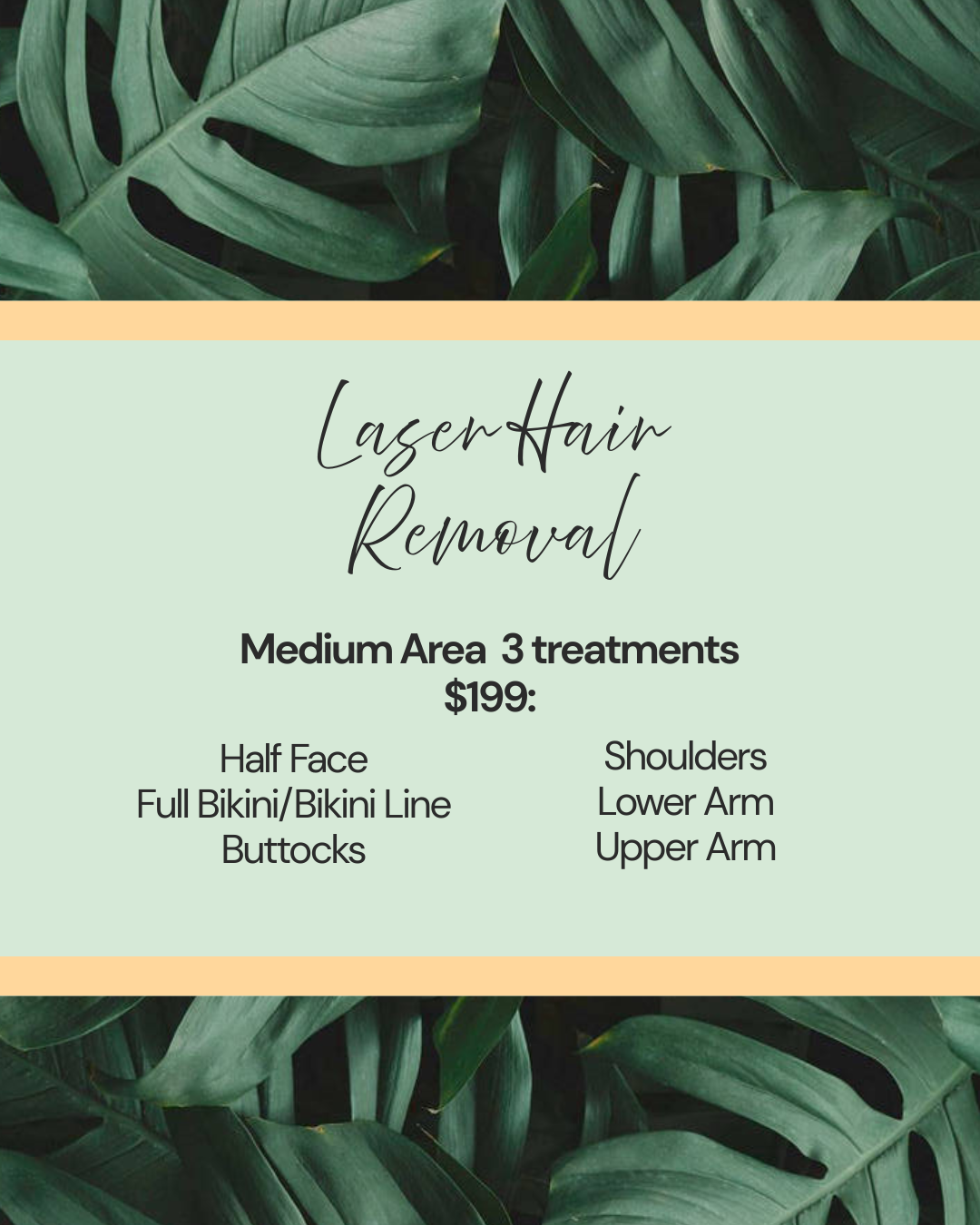 Laser Hair Removal - Medium Area - 3 for $199