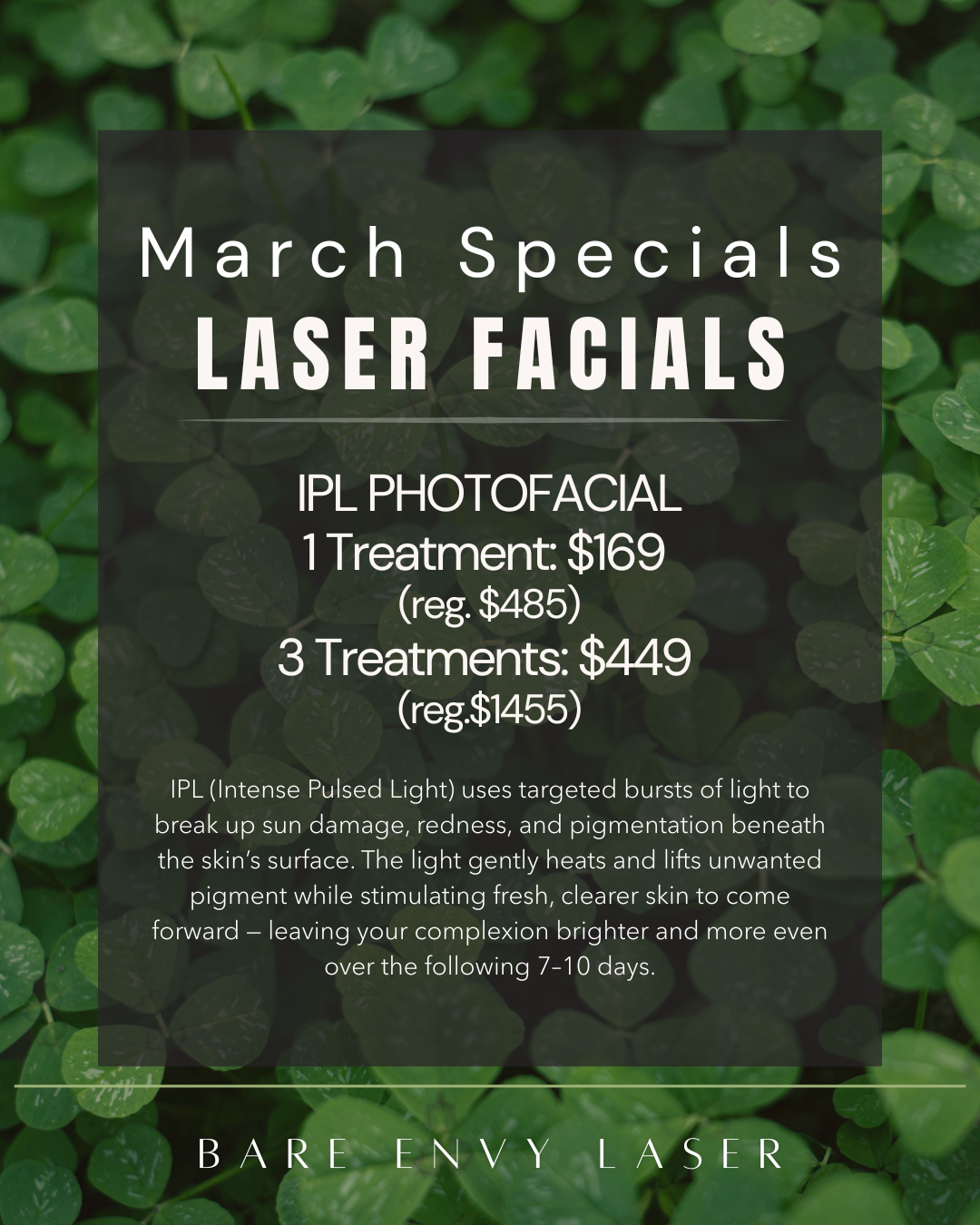 IPL Photo Facial - Monthly Special