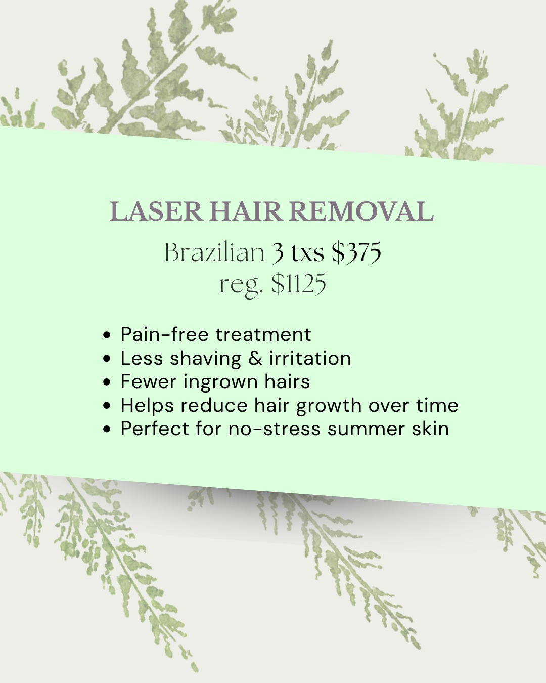 Laser Hair Removal - Brazilian Sale