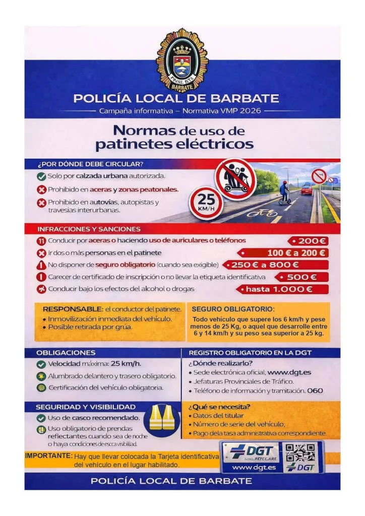 Patinetes, cámaras y policías: ¿Hacia un Barbate más seguro?