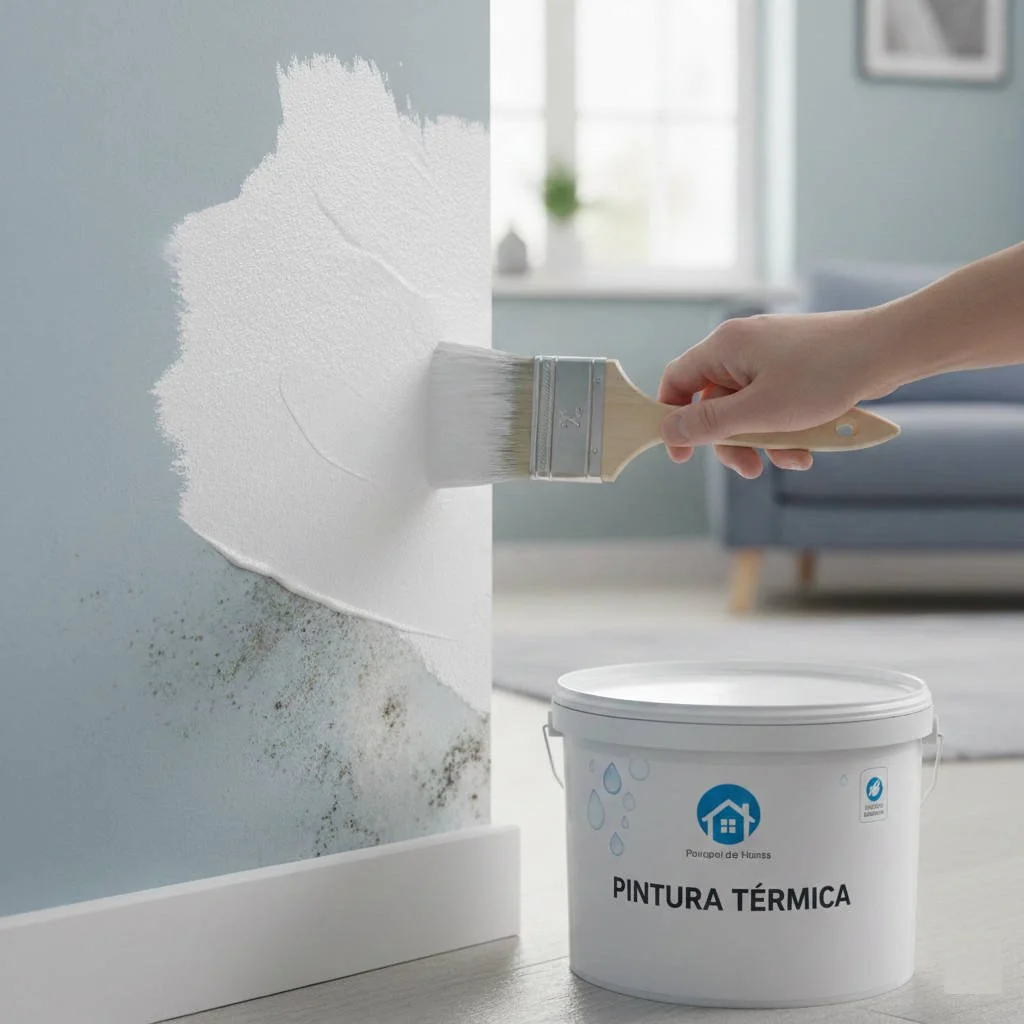 Aplicación de pintura térmica anticondensación en una pared fría