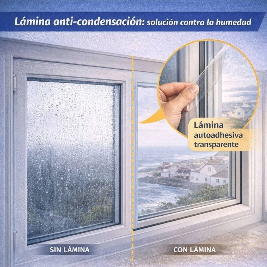 Aplicación de lámina anti-condensación a las ventanas
