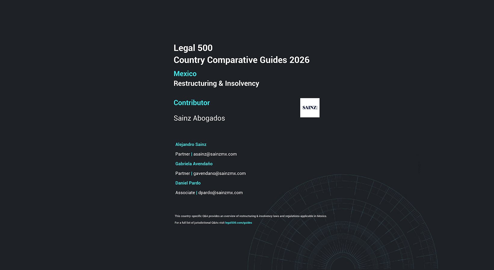 Legal 500, Country Comparative Guides 2026: México Restructuring &amp; Insolvency.