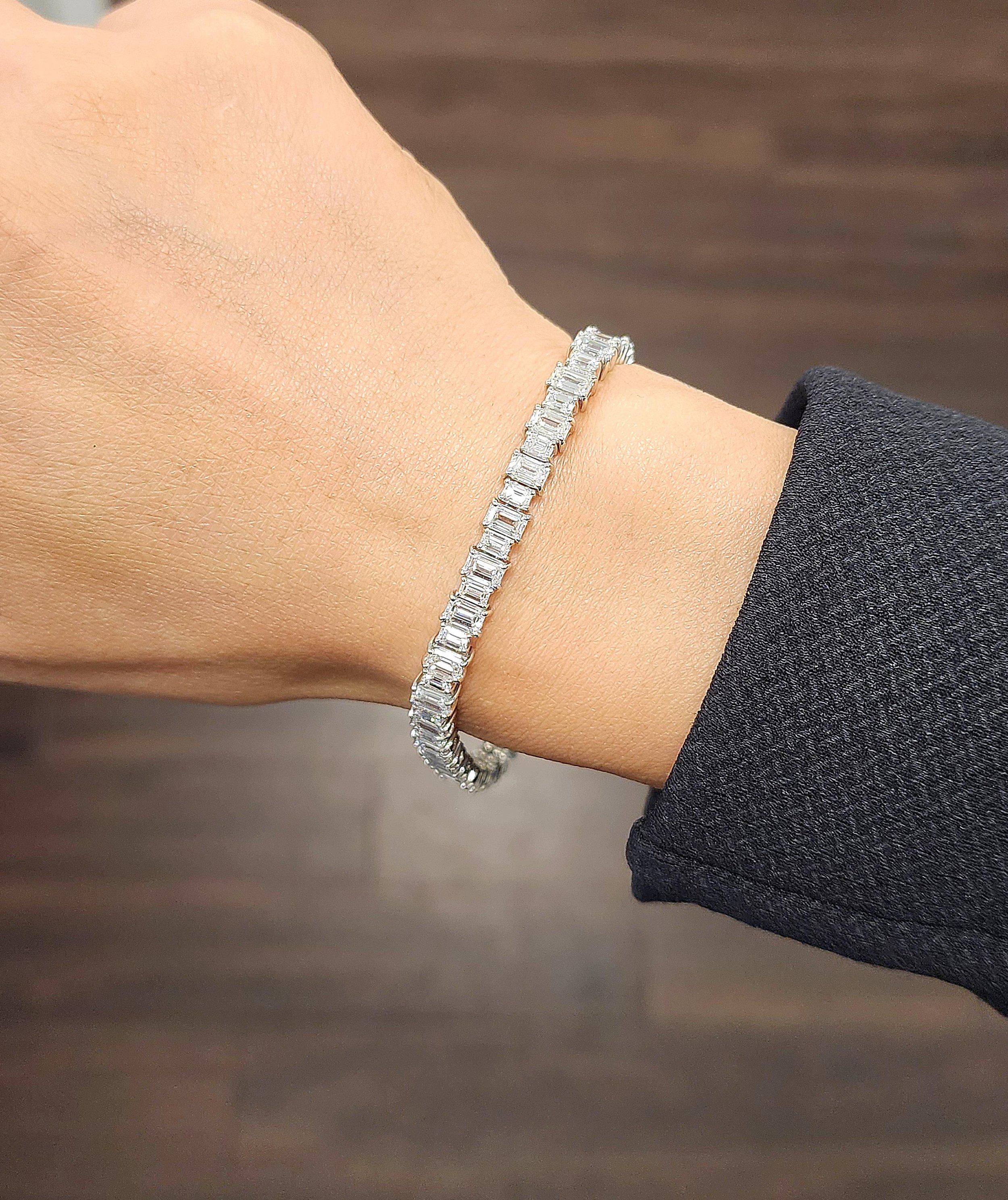 13.13 ct Emerald Cut & Baguette Diamond Bracelet
