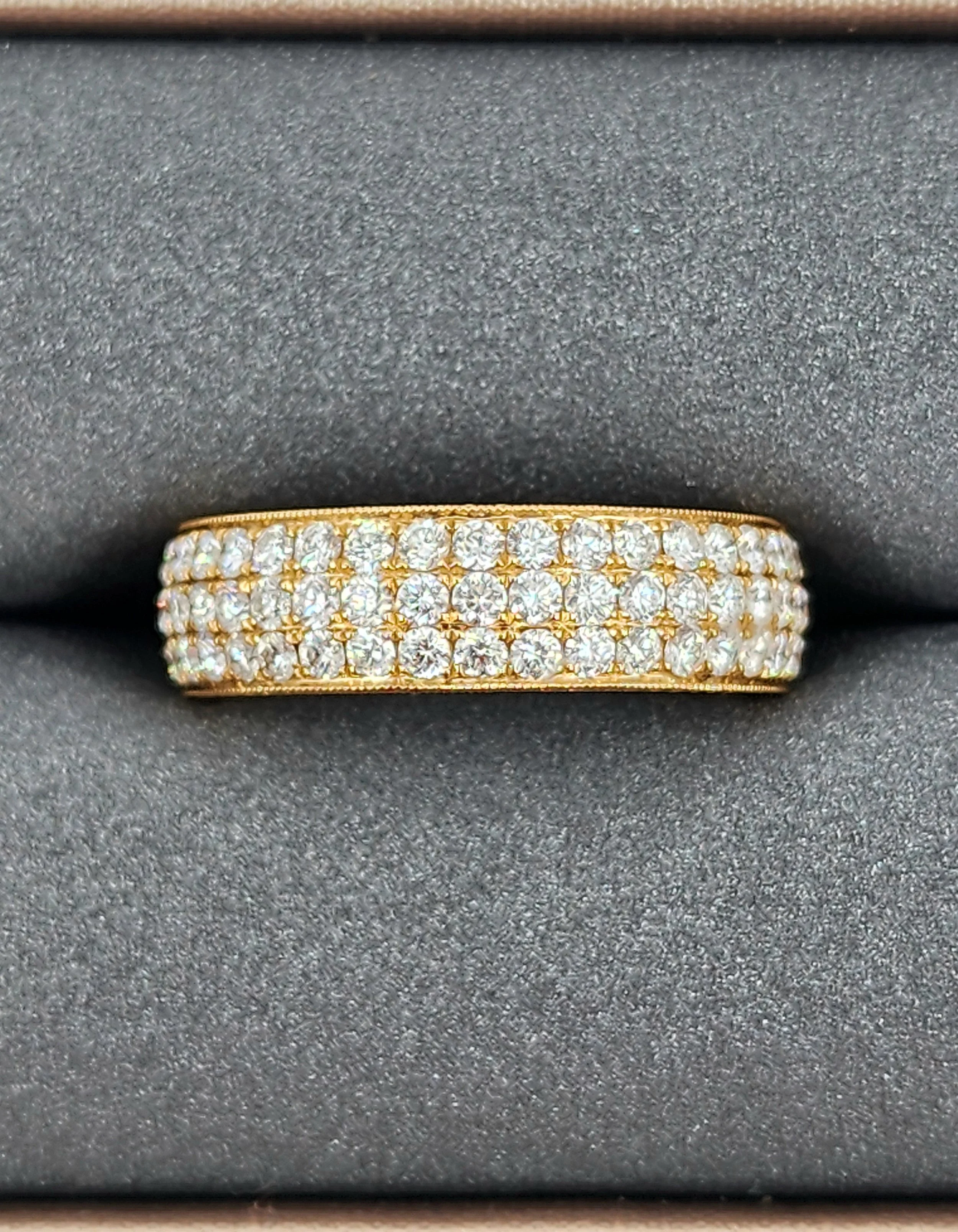 Stunning 18k Yellow Gold Diamond Eternity Band - 2.28 ct