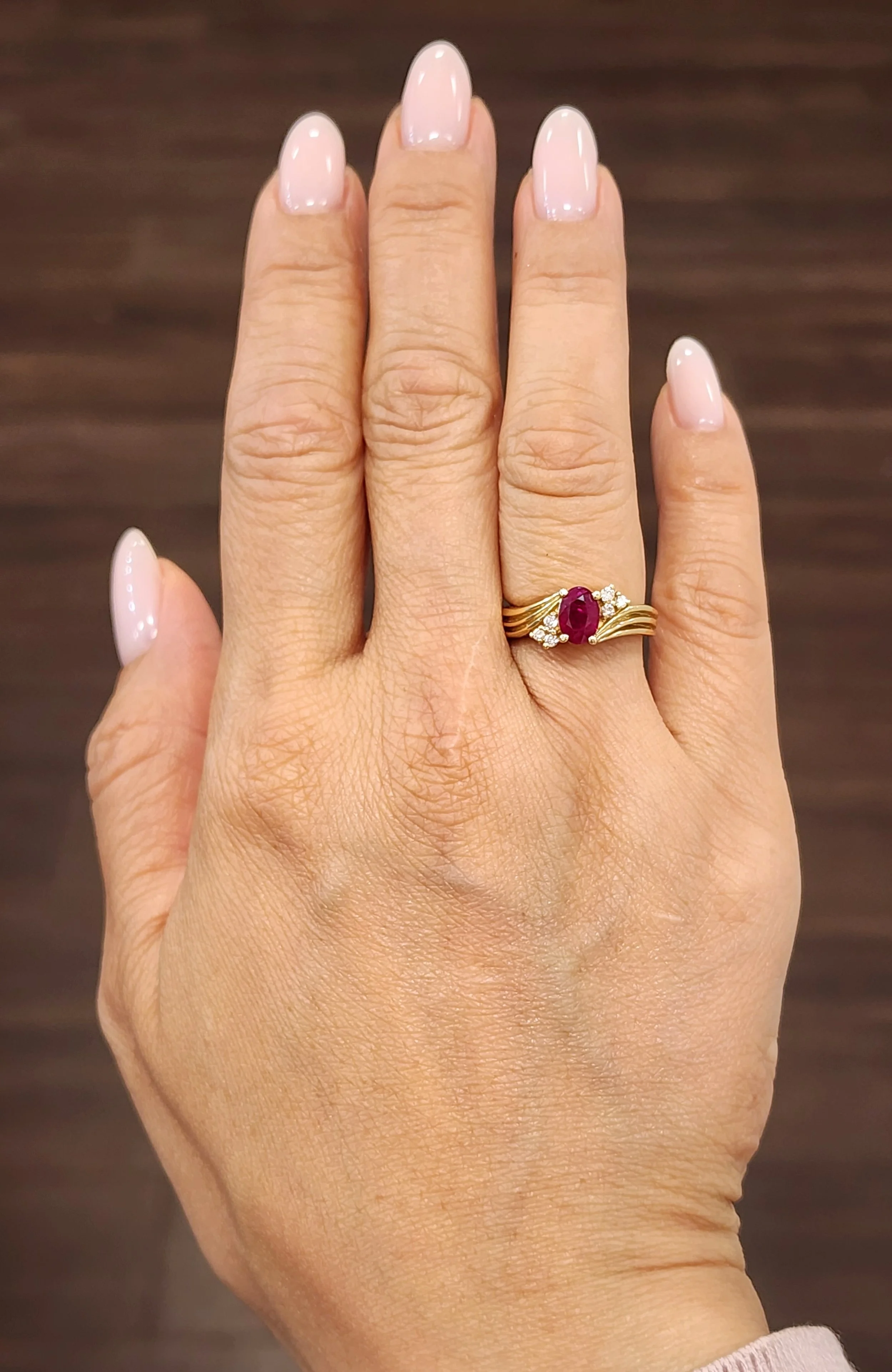 1.04 ct Natural Red Ruby & Diamond Ring