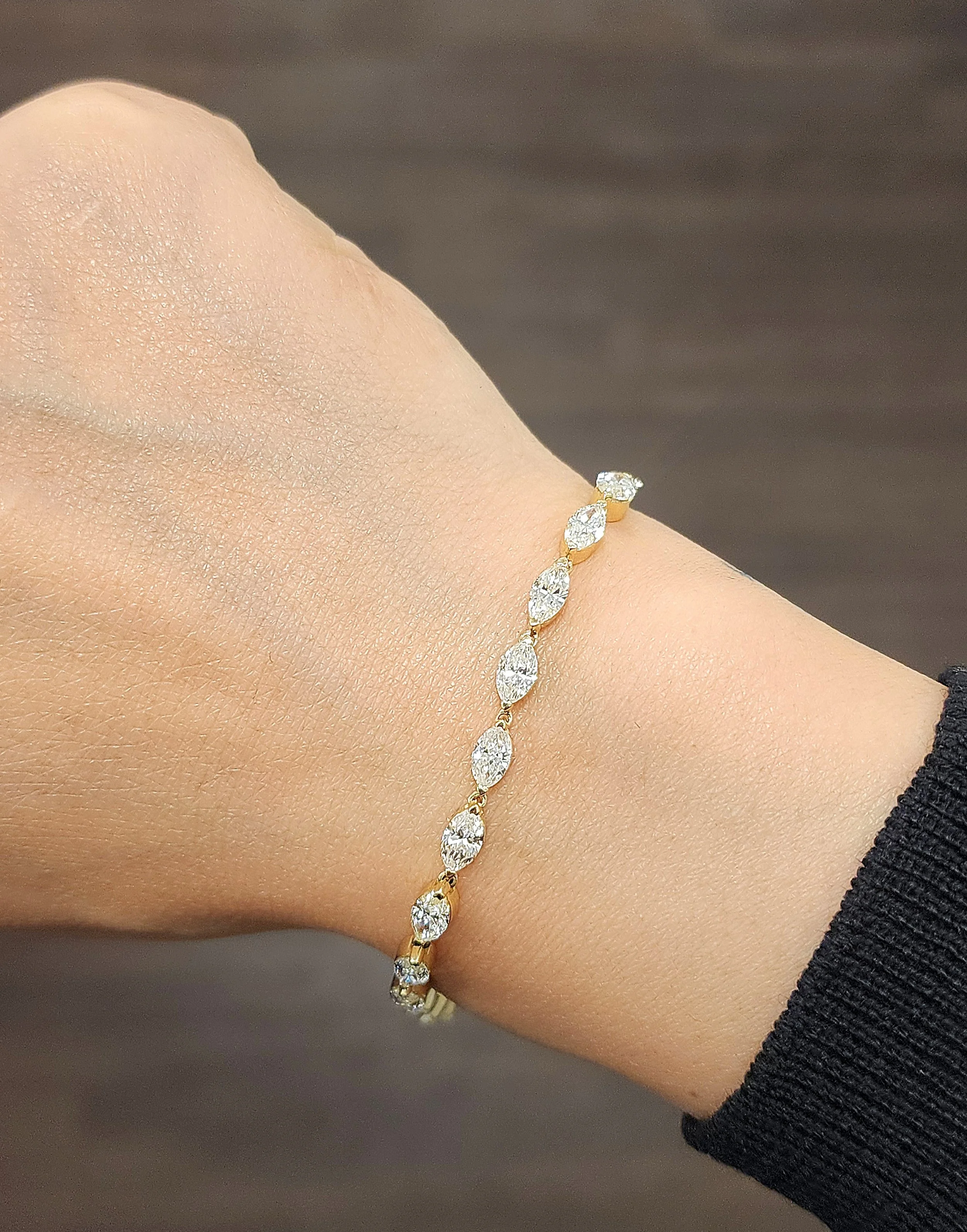 5.09 ct Marquise Shaped Tennis Bracelet