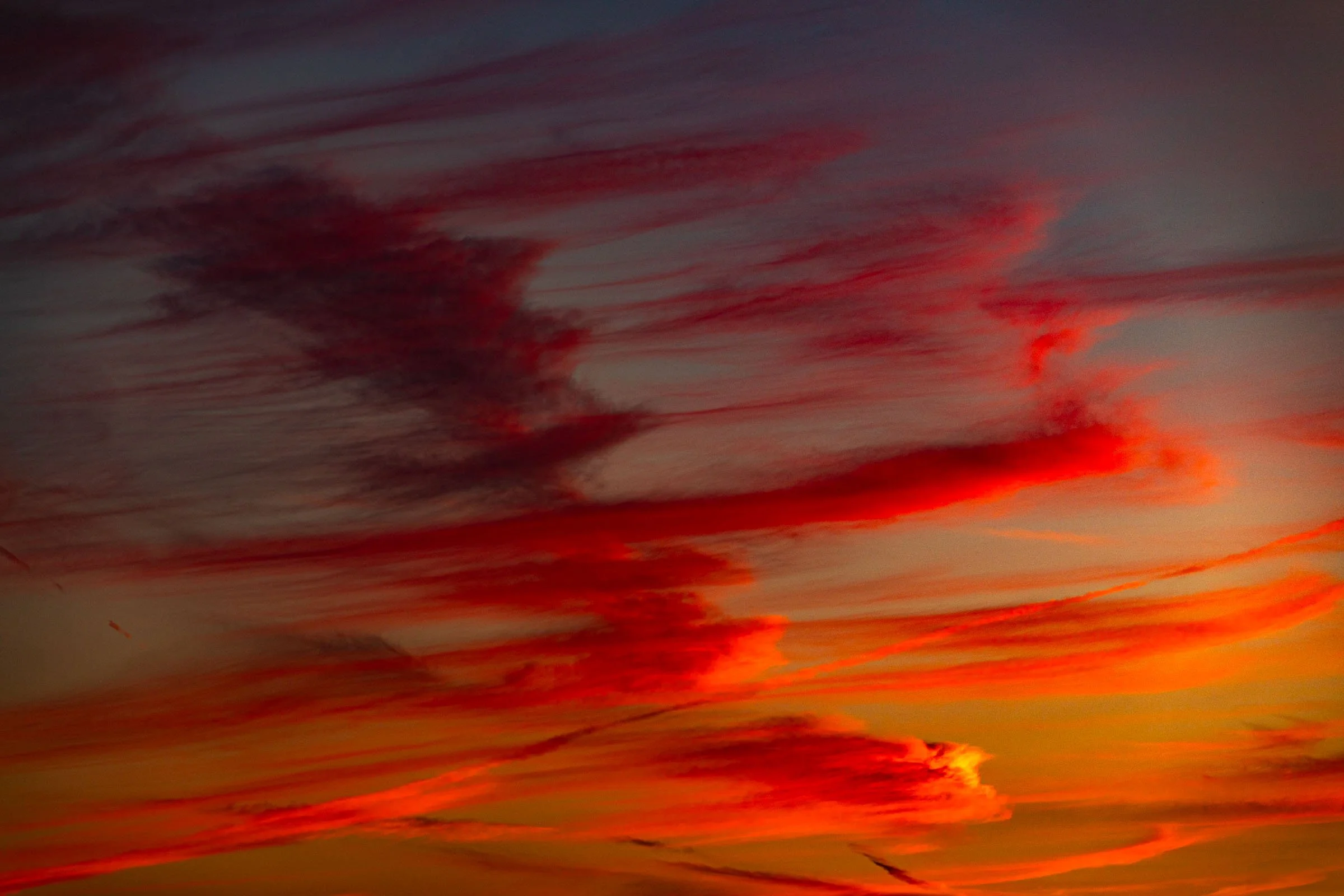 Orange and purple sunset clouds over Sunset Hills Pennsylvania abstract sky photography
