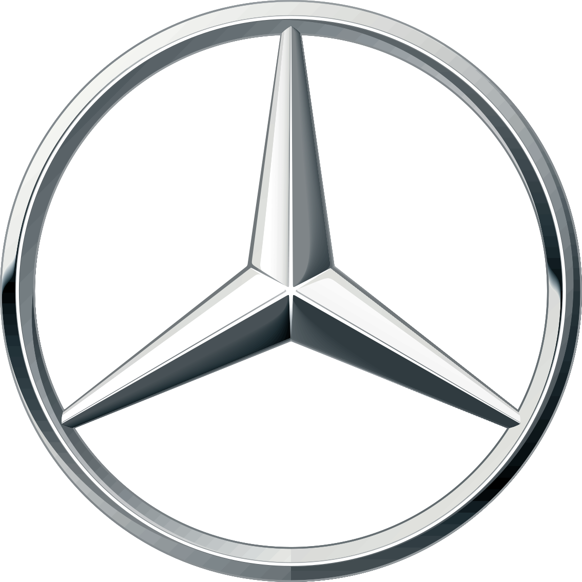 Mercedes-Benz logo with a three-pointed star inside a circle.
