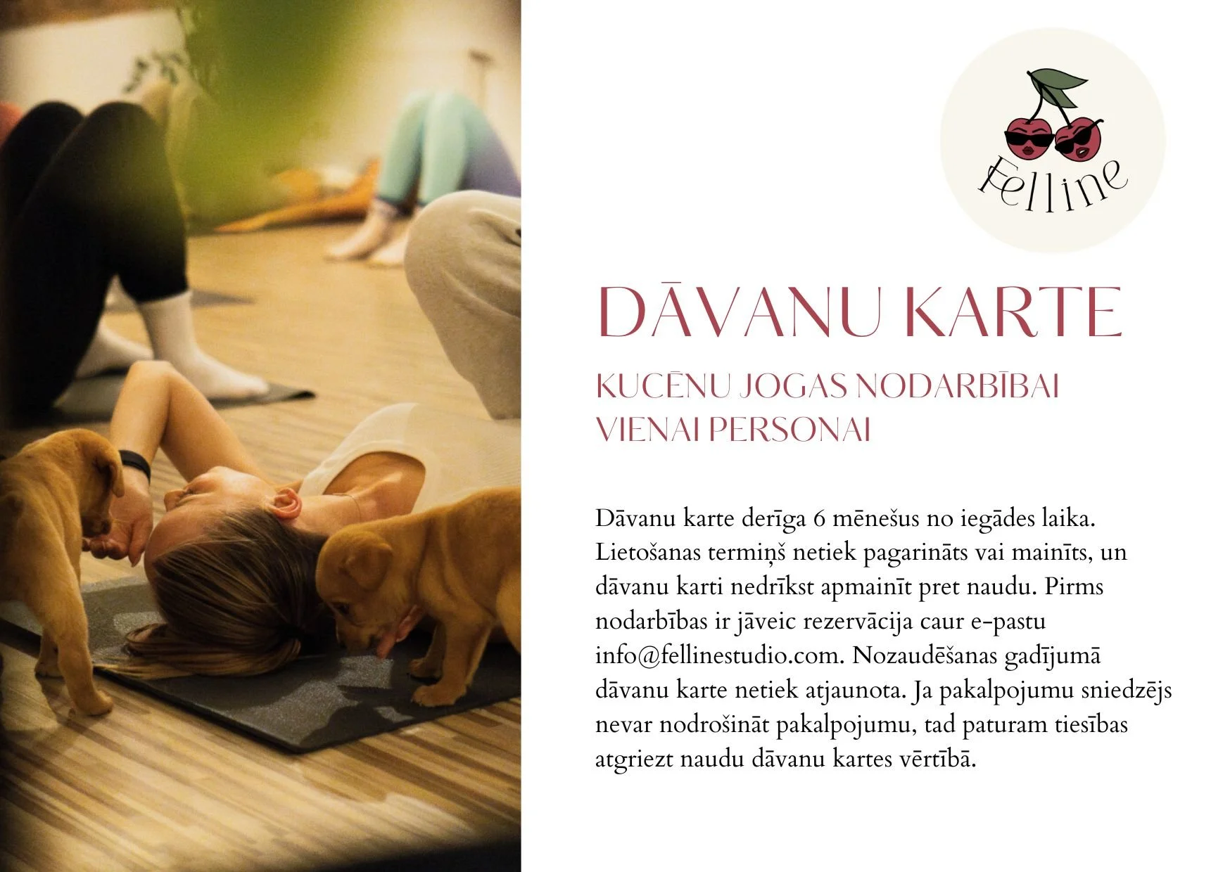 Kucēnu jogas dāvanu karte