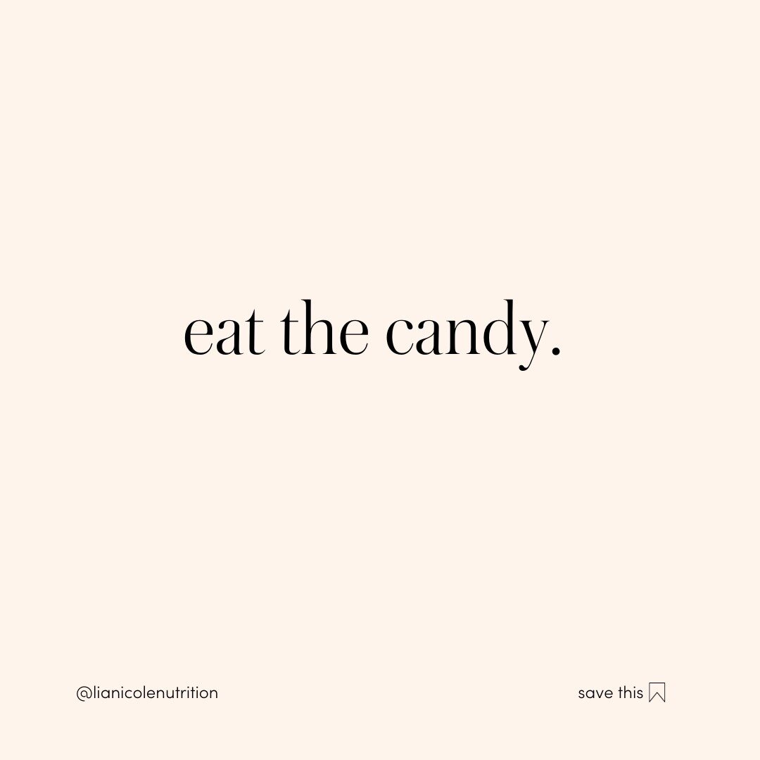 Something amazing happens when you give yourself permission to enjoy food, without judgment or guilt.

So eat the candy. Don't worry about what the &quot;healthiest&quot; Halloween candy is. It's all candy at the end of the day, so just choose your f