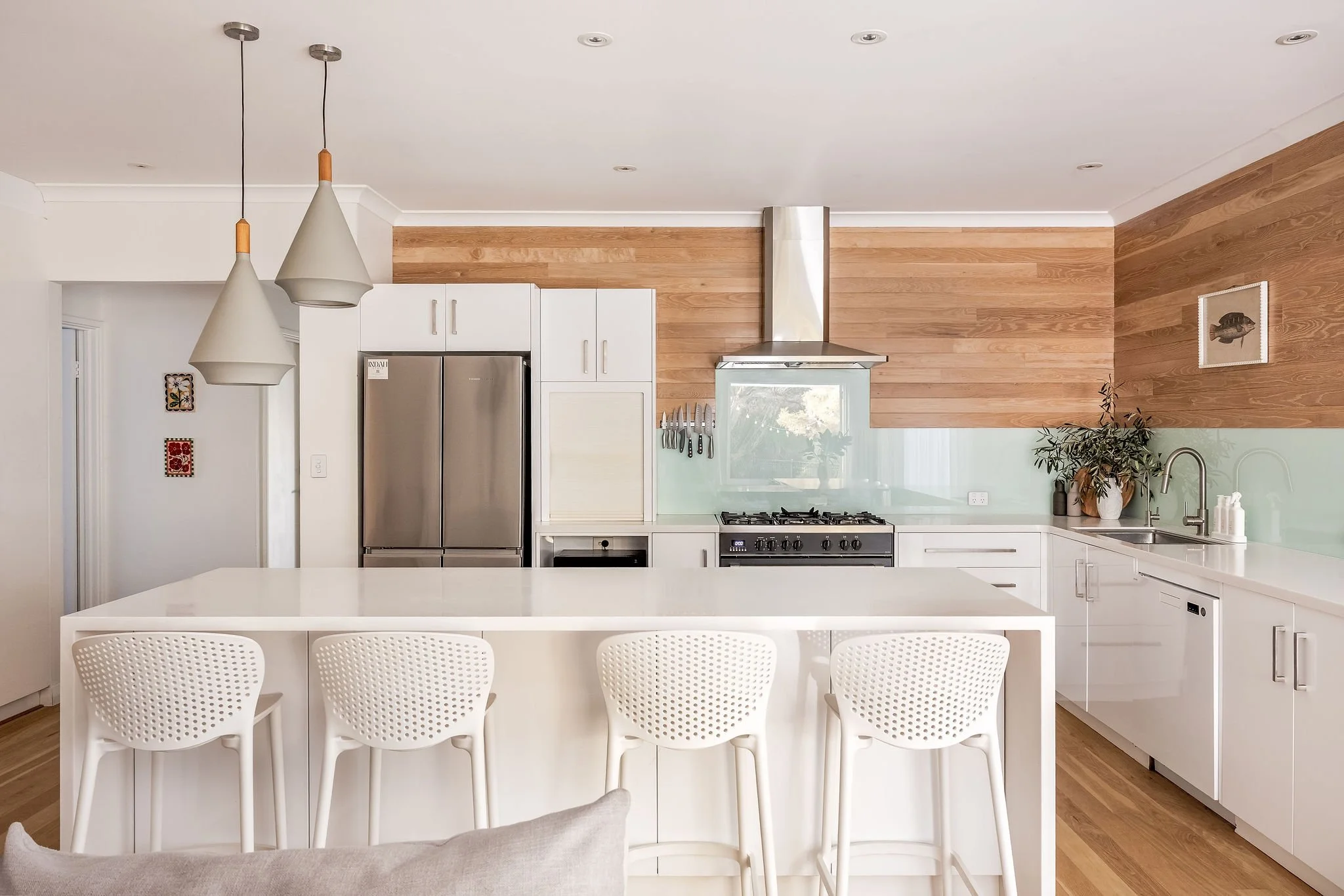 Gas cooktop, double fridge and Nespresso machine in the kitchen, Seastream Haven Dunsborough