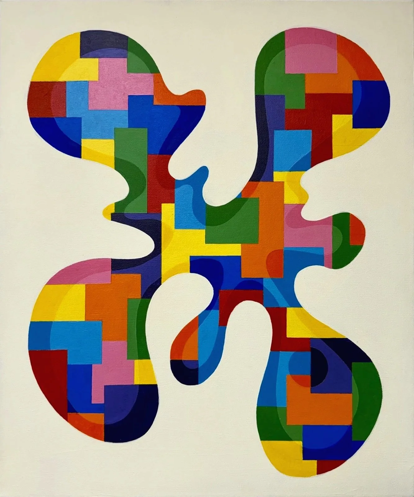 Colorgram. 20 × 24 inches, acrylic on canvas, 2026. $480. Available.