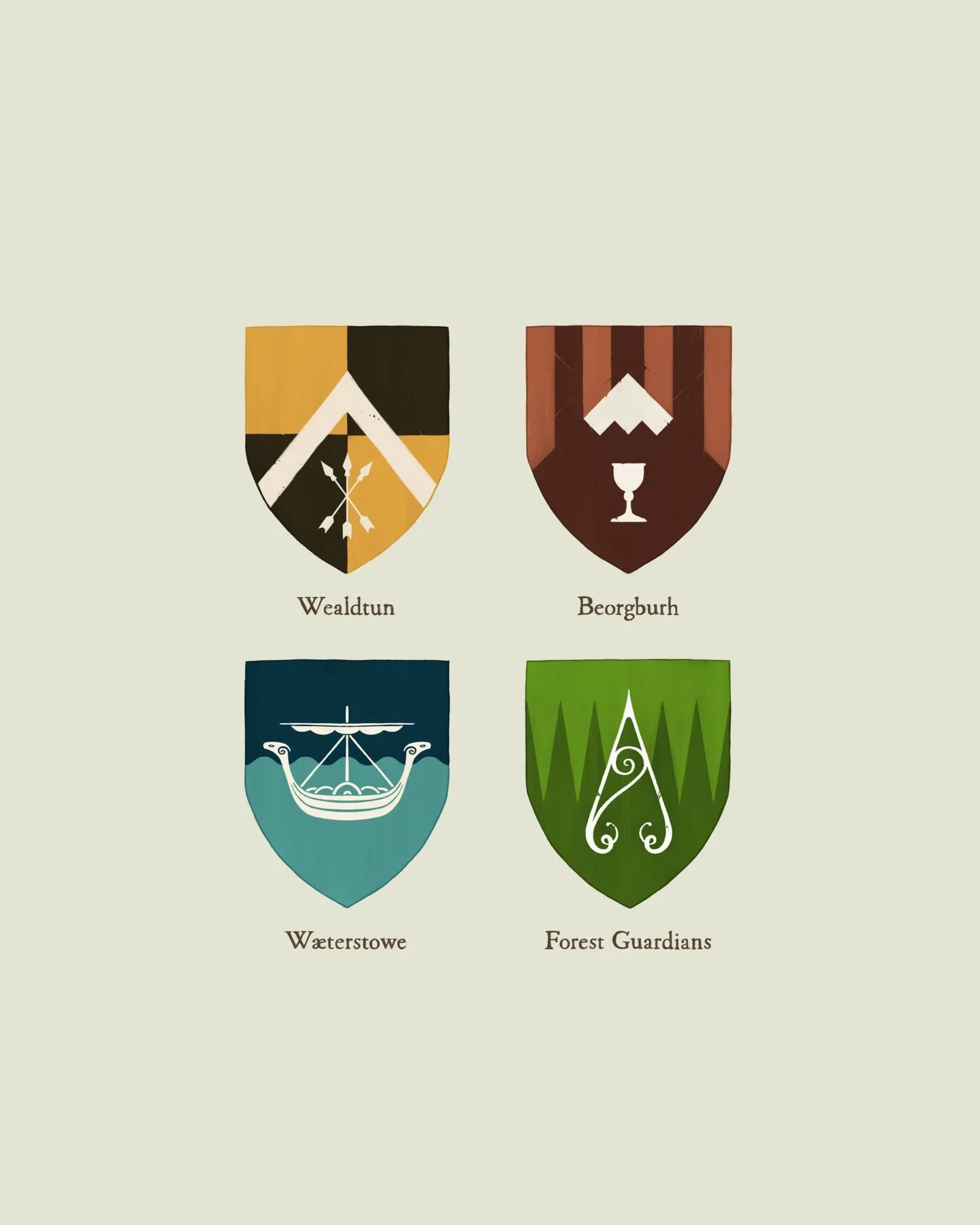 The humans living within The Isles belong broadly to one of four factions - the three largest being the key human settlements of Wealdtun, Beorgburh and W&aelig;terstowe. Founded by the first humans to settle within The Isles, these settlements began