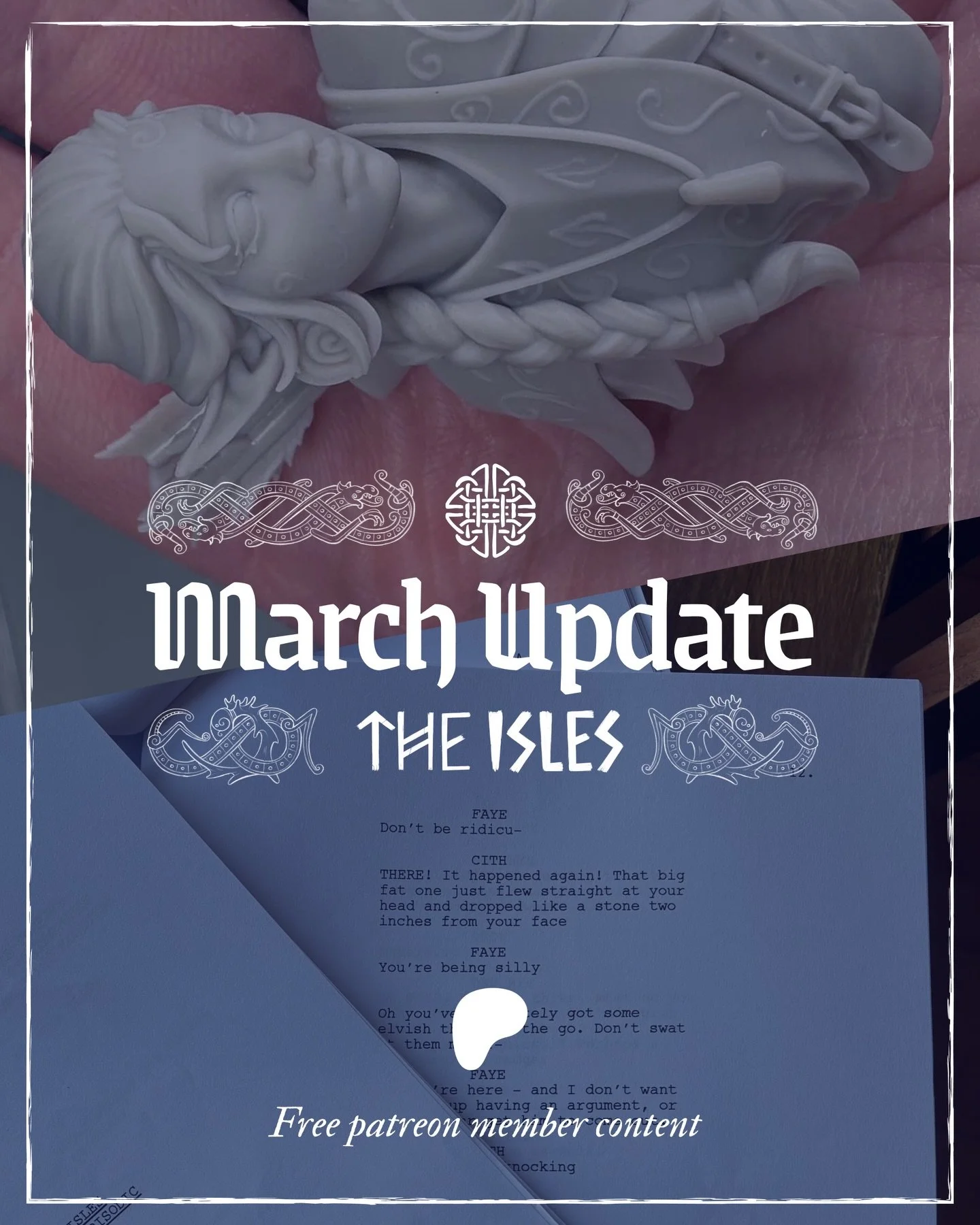 Our March update is live on Patreon! There&rsquo;s a short update on miniatures, audio adventures, card games and animation. Lots of exciting things in the works! (Link in bio)
.
.
.
#fantasy #worldbuilding #miniatures #folklore #mythology