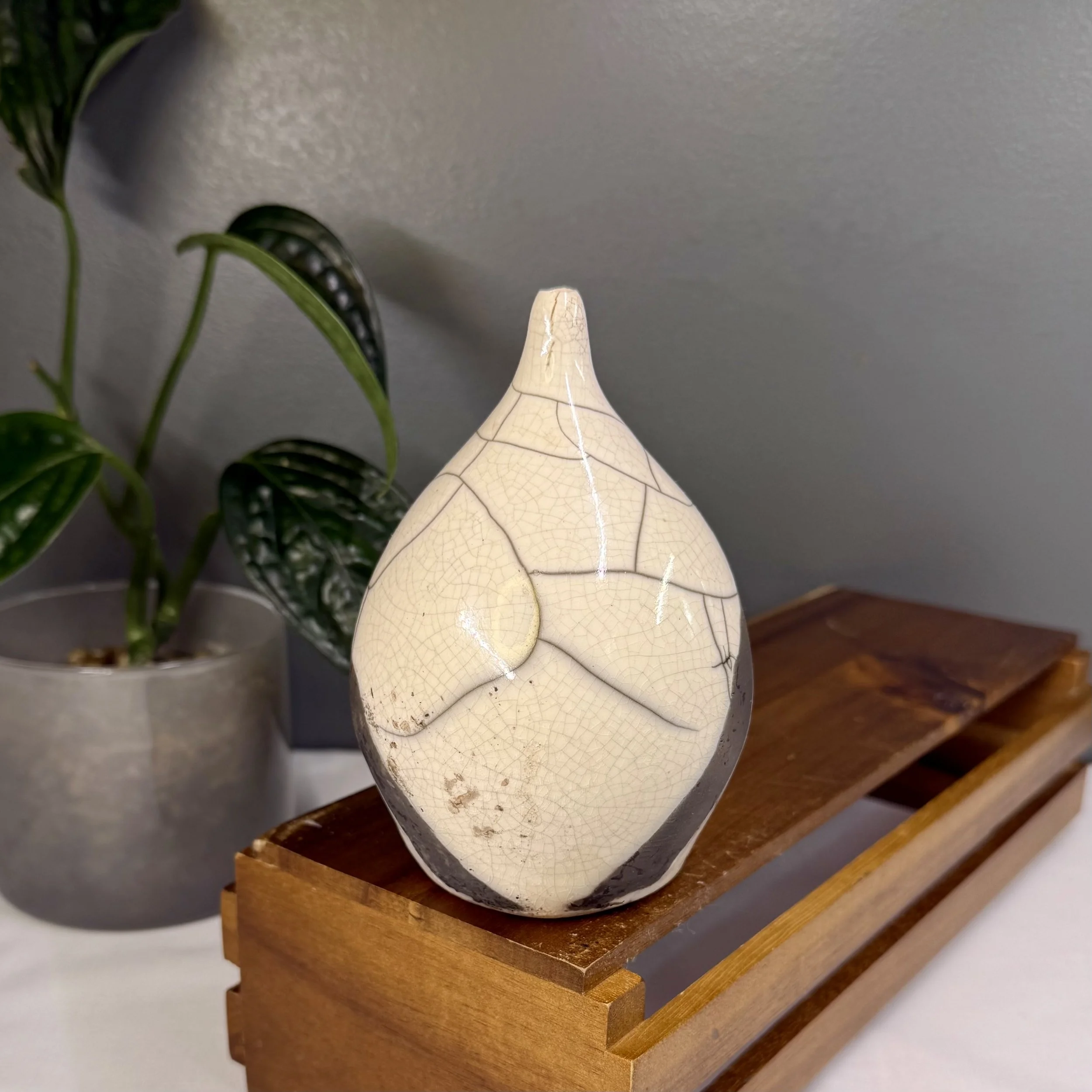 Raku Droplet Vase- E