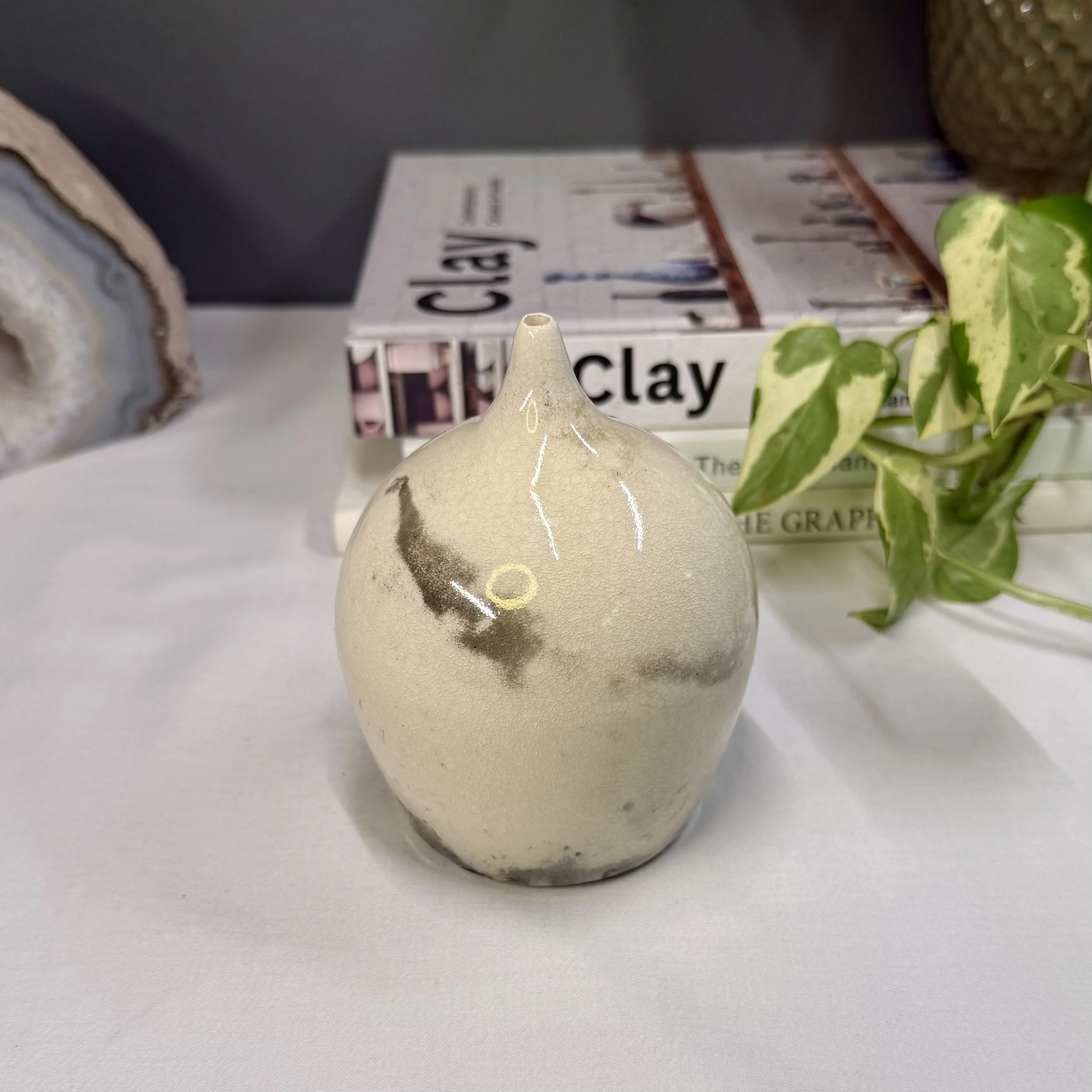 Raku Droplet Vase- C