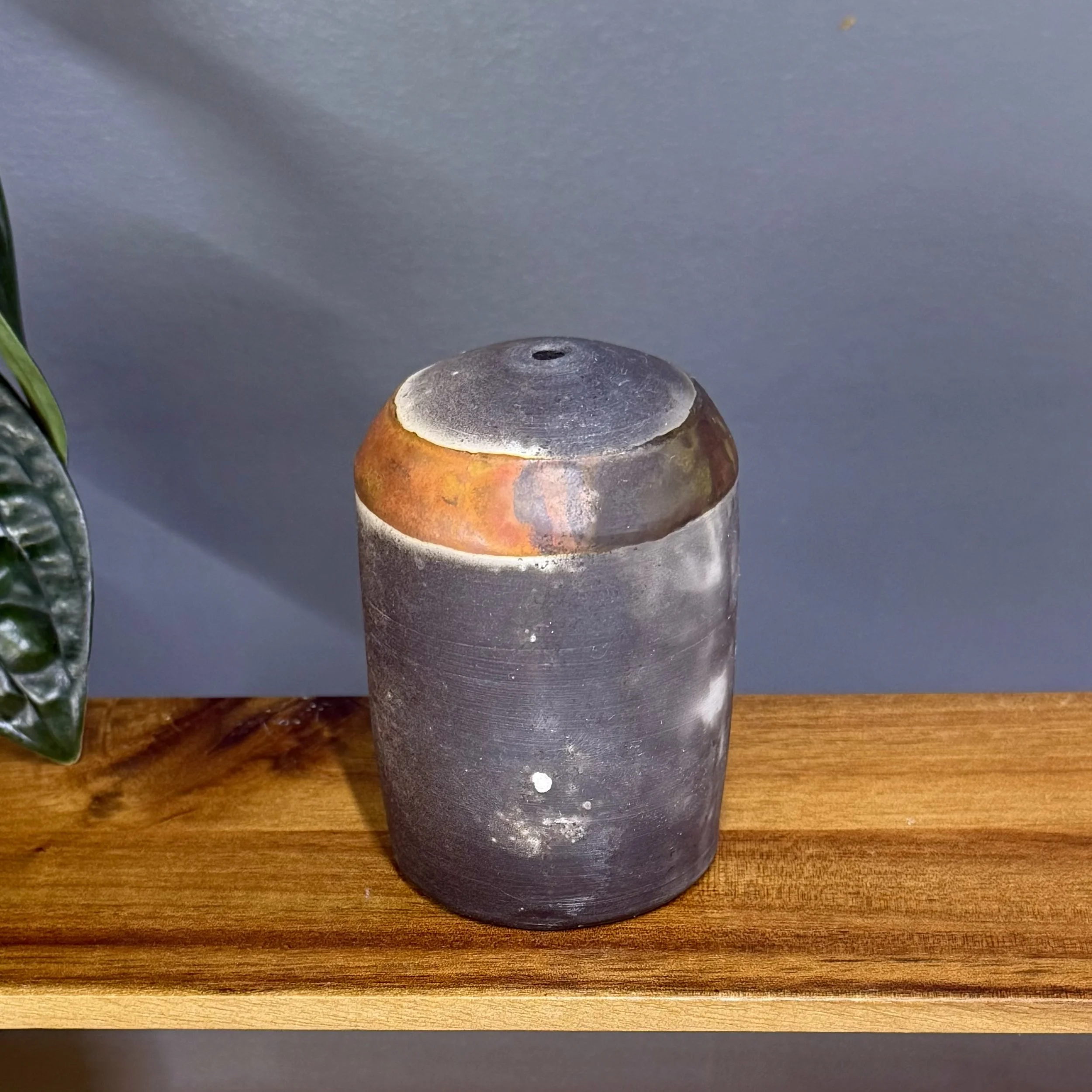 Orange Raku Silo Vase