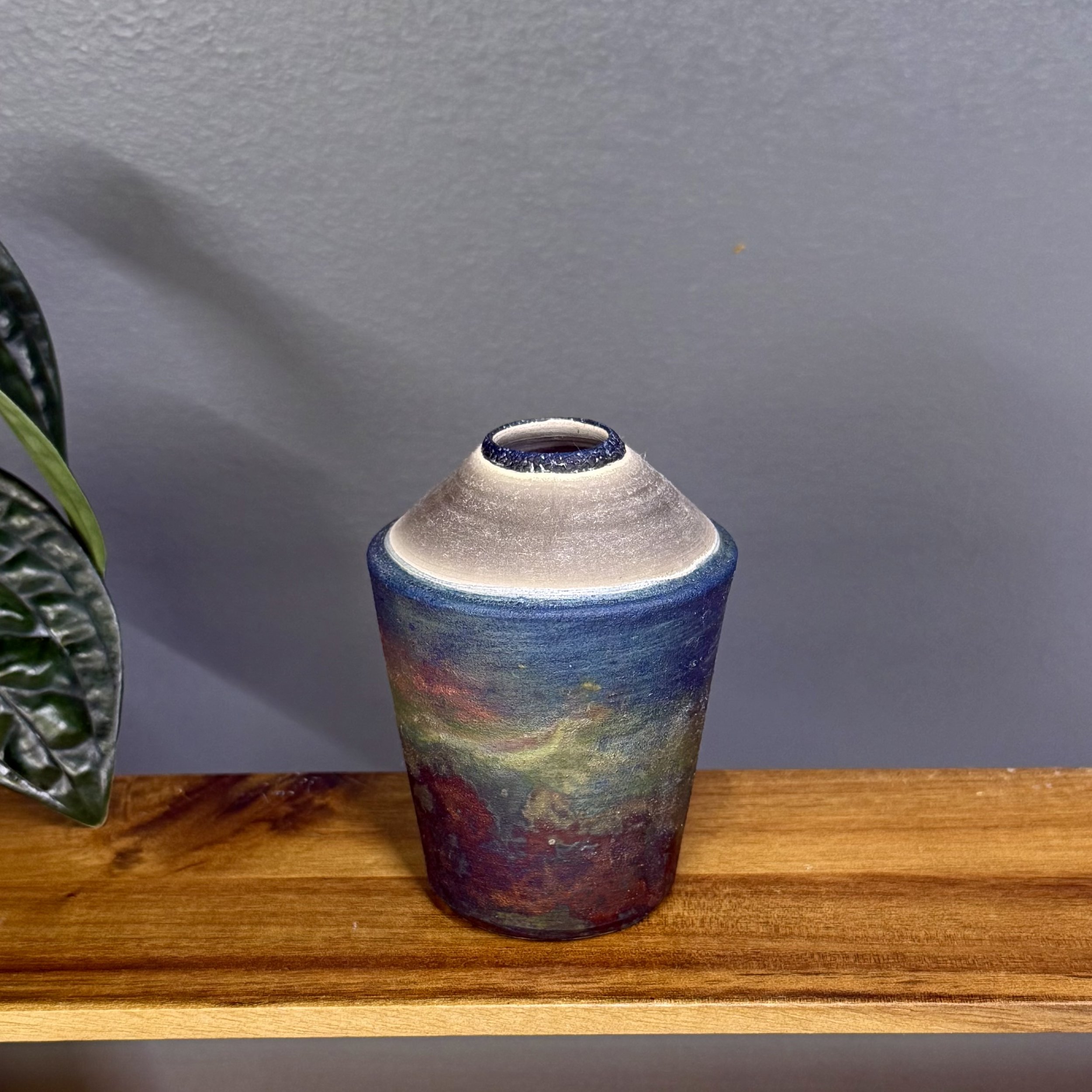 Blue Raku Bud Vase
