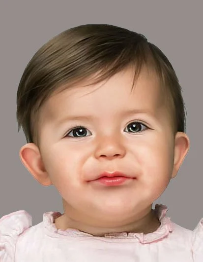 German biometric passport photo example for baby with neutral gray background — Karen Vaisman Photography Los Angeles